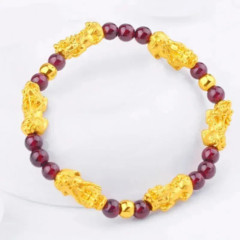 24K Solid Gold Bracelet - 999 Pure Gold AU750 Lucky Brave Jewelry Gift for Men & Women | Elegant & Durable Real Gold Chain for Weddings, Anniversaries & Special Occasions