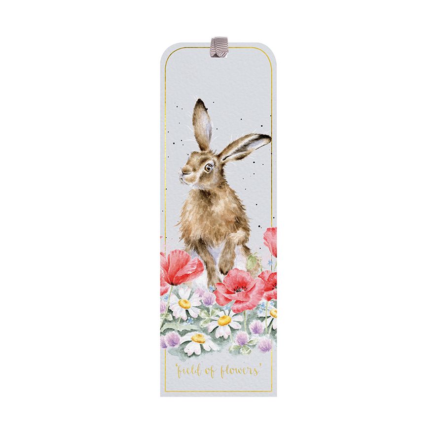 Wrendale Designs Hare Bookmark with Field of Flowers - Handmade Floral Bookmark for Reading, Gifts, and Book Lovers - Perfect for Novel Enthusiasts and Nature-Themed Decor