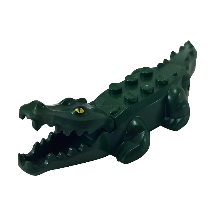 LEGO Crocodile Alligator Building Toy with 20 Teeth - Dark Green Bricks for Kids & Collectors [18904c01pb01] - Perfect for Jungle Adventures, Dinosaur Playsets & Creative LEGO Scenes
