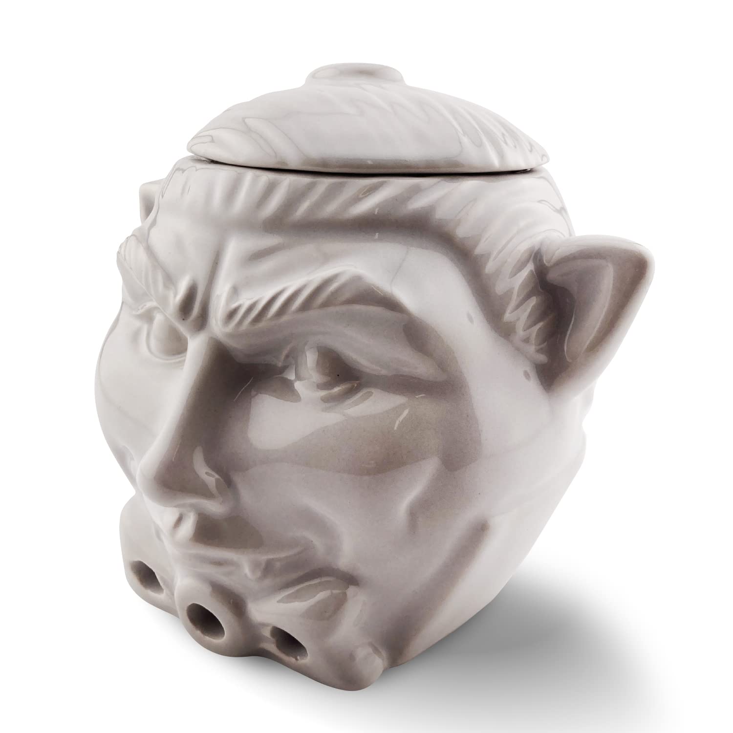 Spooky Dracula Garlic Pot - Unique Ceramic Garlic Keeper with 3 Ventilation Holes | Fresh Garlic Storage Container | Perfect for Kitchen, Halloween Decor & Gift Idea