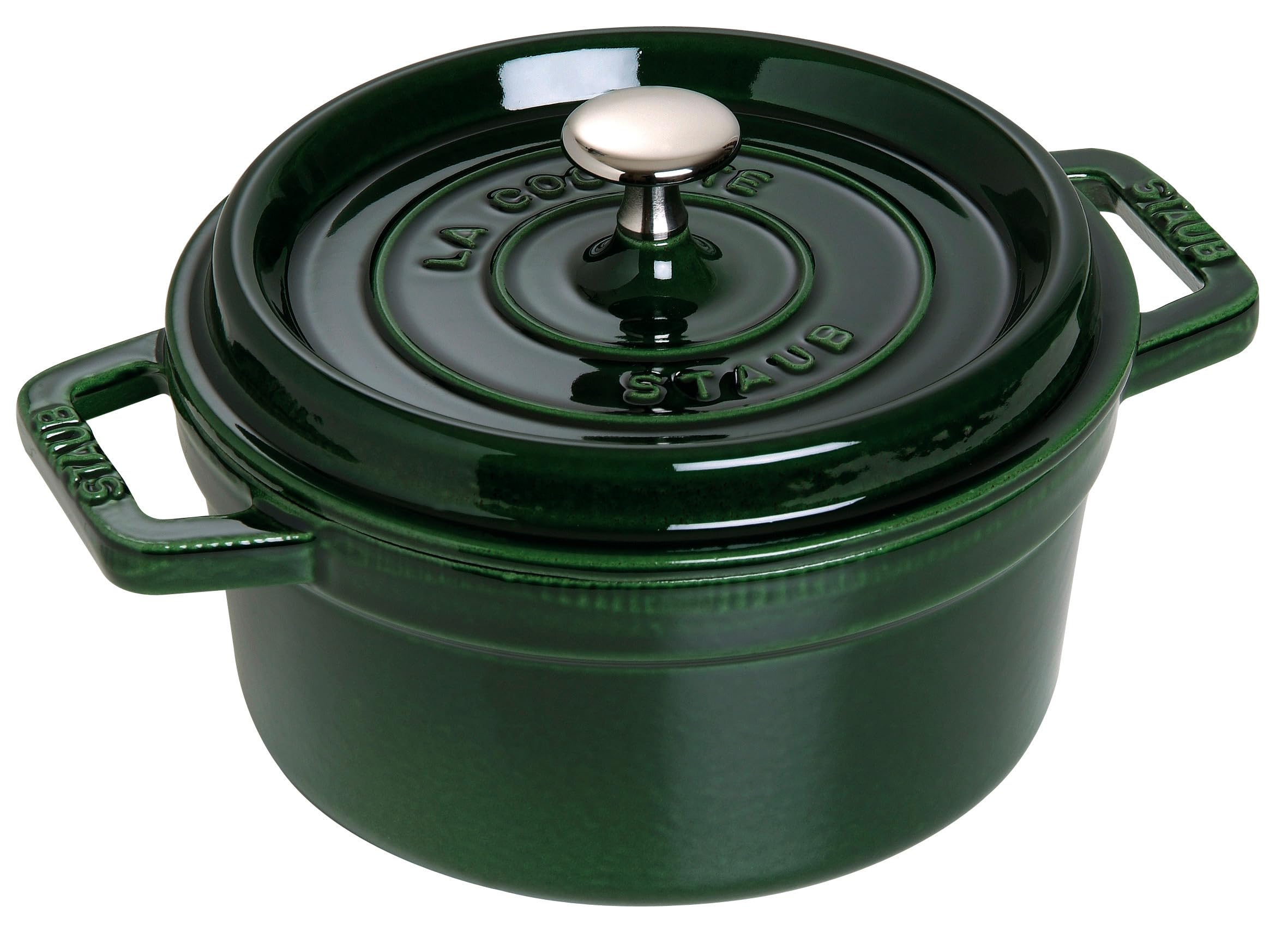 STAUB 1003969 Round Cast Iron Dutch Oven Cocotte - 22 cm, 2.6 L Capacity, Basil Green Enameled Cookware for Roasting, Braising & Baking | Perfect for Soups, Stews & Casseroles | Oven & Stovetop Safe