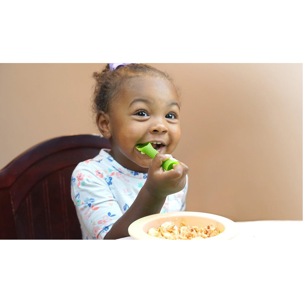 Olababy Soft-Tip Baby Training Spoon Set of 2 - BPA-Free, Ergonomic Design for First Foods & Self-Feeding - Perfect for Infants & Toddlers Starting Solids at Home or On-The-Go