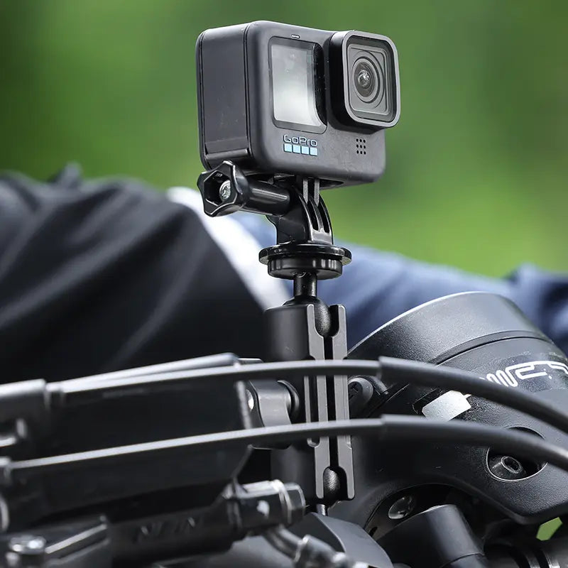 Ulanzi Universal Bike & Motorcycle Handlebar Mount for GoPro Hero 13, Insta360 & Action Cameras - Secure Clamp for Cycling, Motorcycling & Outdoor Adventures - Model C018GBB1