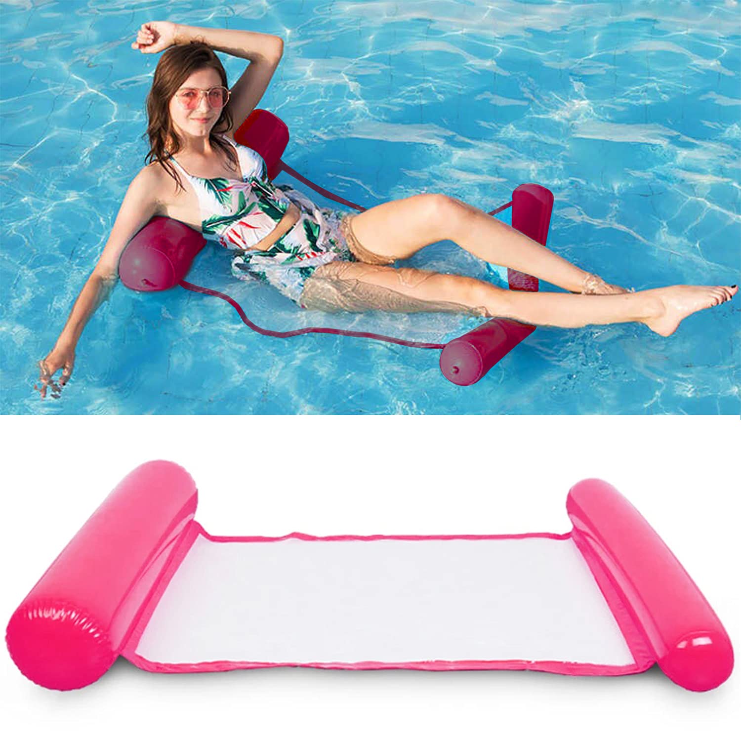 Best Family Pool Floats Set - Inflatable Hammock Lounger for Dad, Maternity Raft with Hole for Mom, Whale Float for Baby & Toddler, Double Seat Parent-Child Swimming Ring, Sparkling Seashell Float for Tweens - Perfect for Backyard Pools, Beach Vacations & Summer Water Fun