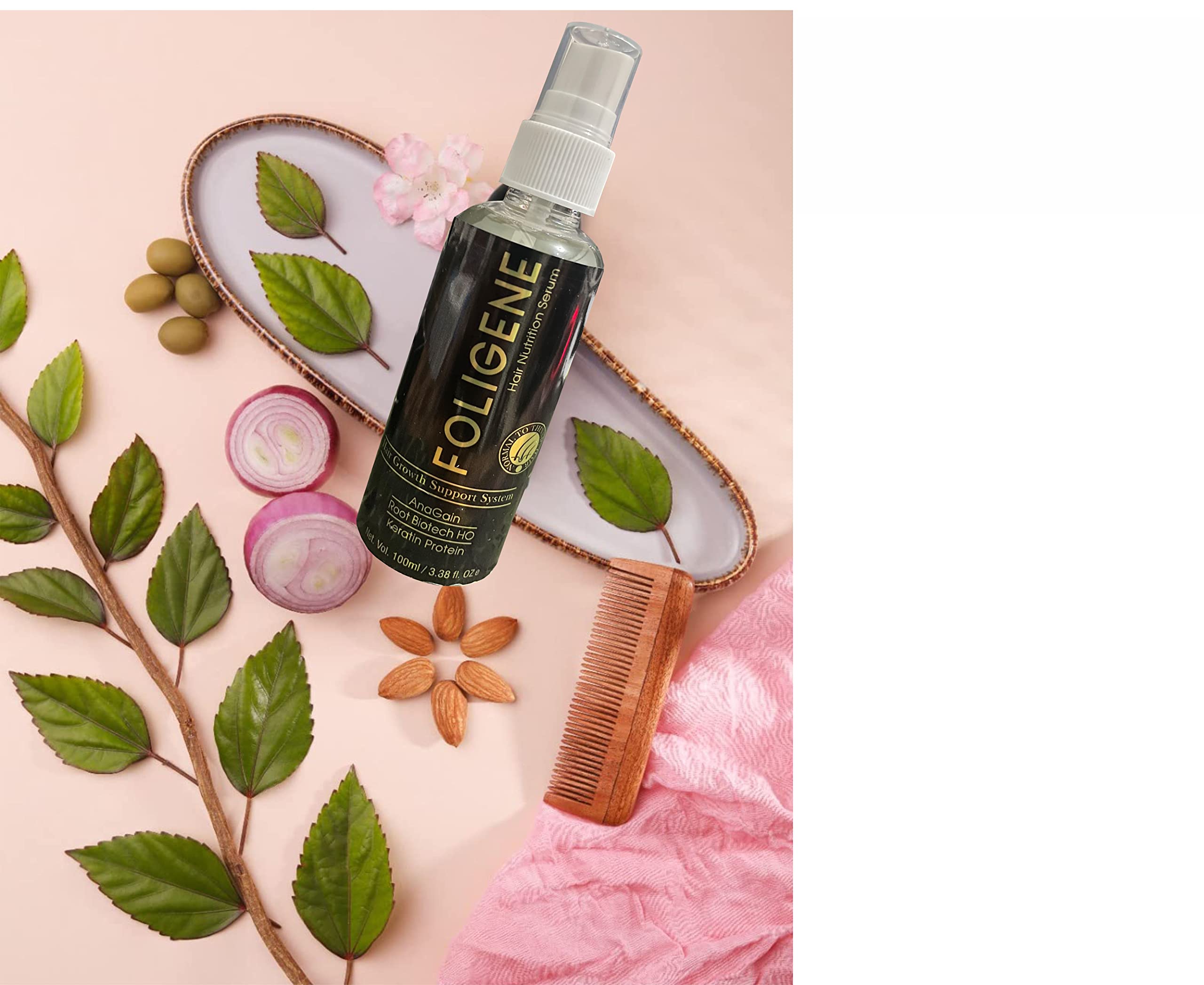 Rotex Foligene Hair Growth Serum with Anagain & Keratin Protein - 100ml Hair Treatment for Thicker, Stronger Hair | Prevents Hair Loss & Stimulates Growth | Ideal for Daily Use, Post-Wash Care & Scalp Nourishment