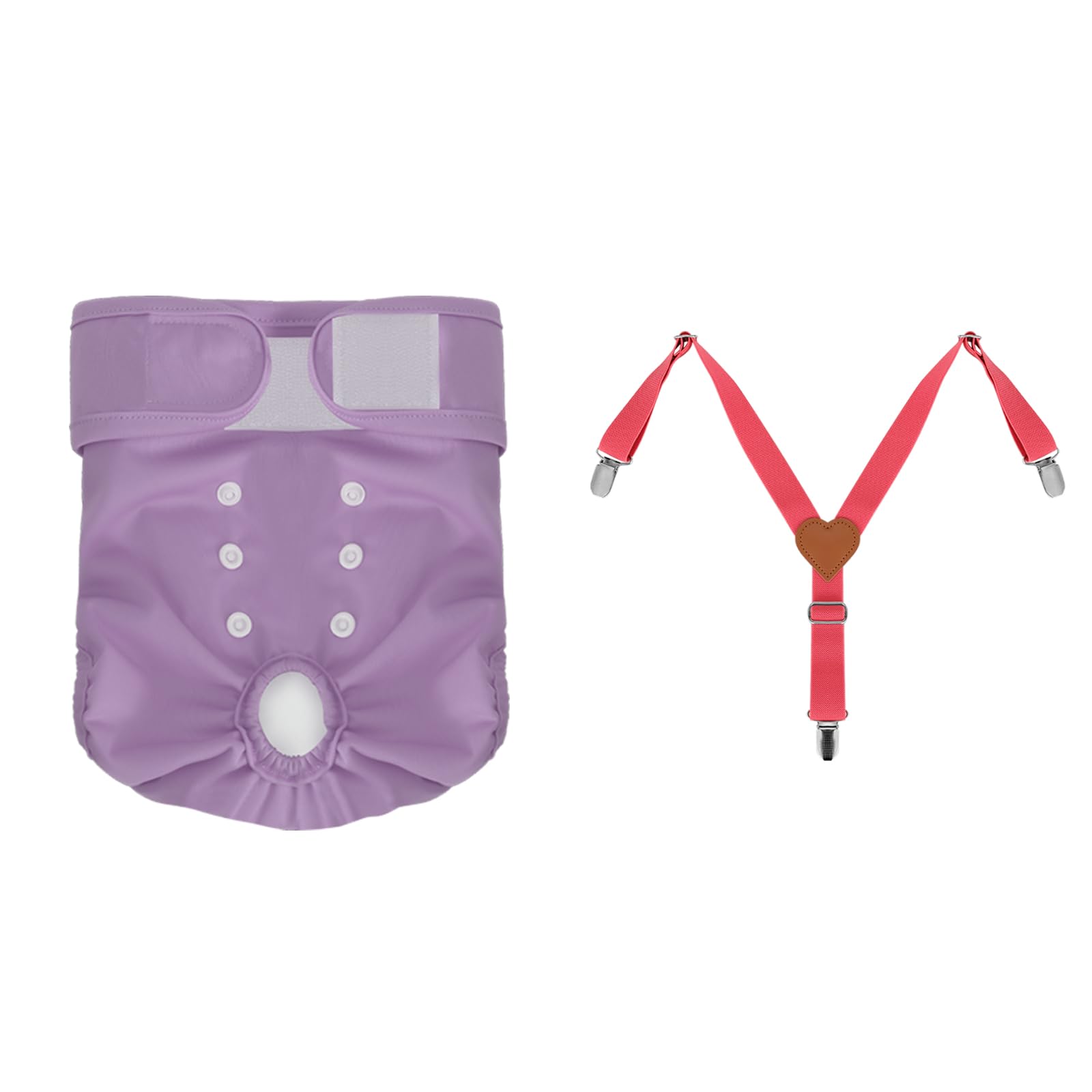 Reusable Washable Dog Diapers for Female Dogs - Large Size with Adjustable Suspenders, Soft Lavender Pet Diapers for Period Protection | Perfect for Incontinence, Heat Cycles & Travel Use