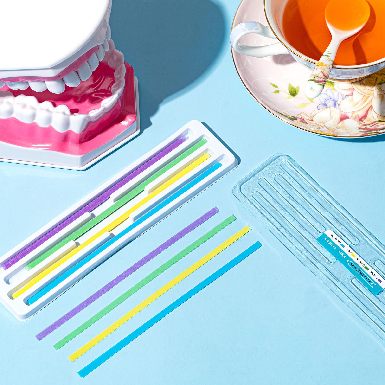 120 Pcs Dental Polishing Strip Kit - 2 Boxes (60pcs/Box) for Teeth Polishing, Finishing, Sanding & Contouring | 4mm x 148mm Abrasive Strips | Professional Deep Teeth Cleaning Tools for Dentists & Home Use | Perfect for Teeth Whitening, Braces Care & Dental Hygiene
