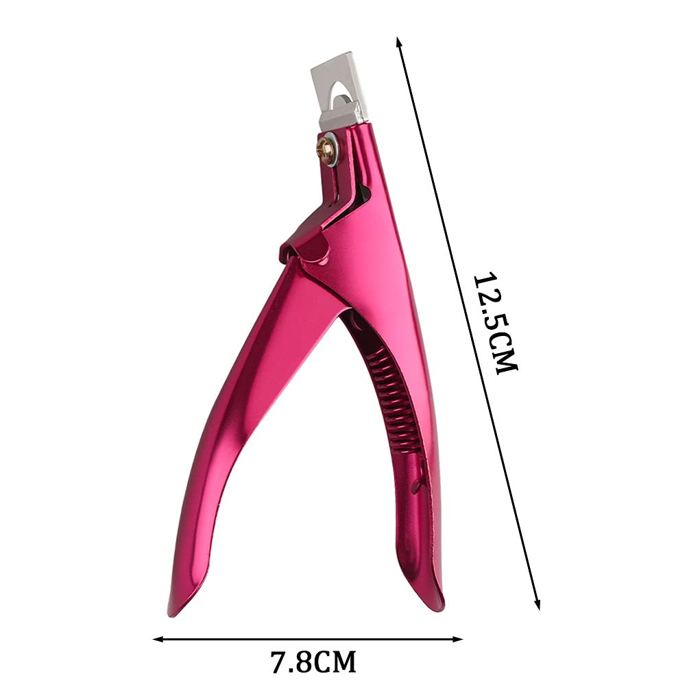 Professional Acrylic False Nail Clippers - Rose Red Nail Tip Cutter for Salon & Home Manicure | Durable Nail Art Tool for Acrylic Nails, Gel Extensions & DIY Nail Designs