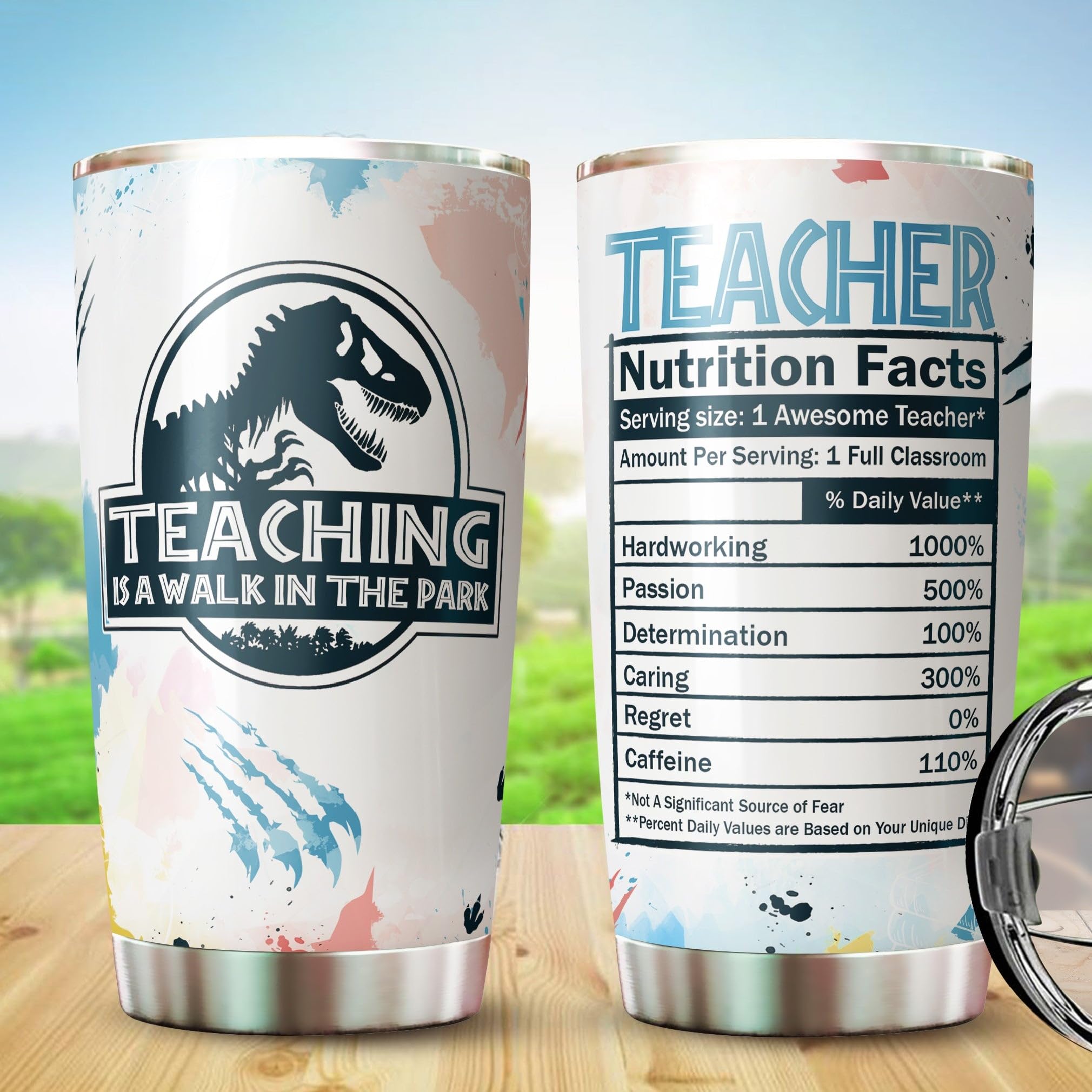 Personalized Teacher Tumbler - Insulated Stainless Steel Travel Mug with Lid - Perfect Teacher Appreciation Gift, Christmas Present & End of Year Thank You Gift for Educators - Great for Classroom, Office or Commute Use