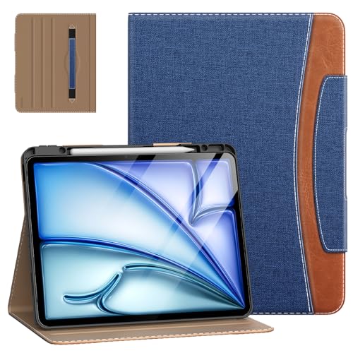 denim blue & brown