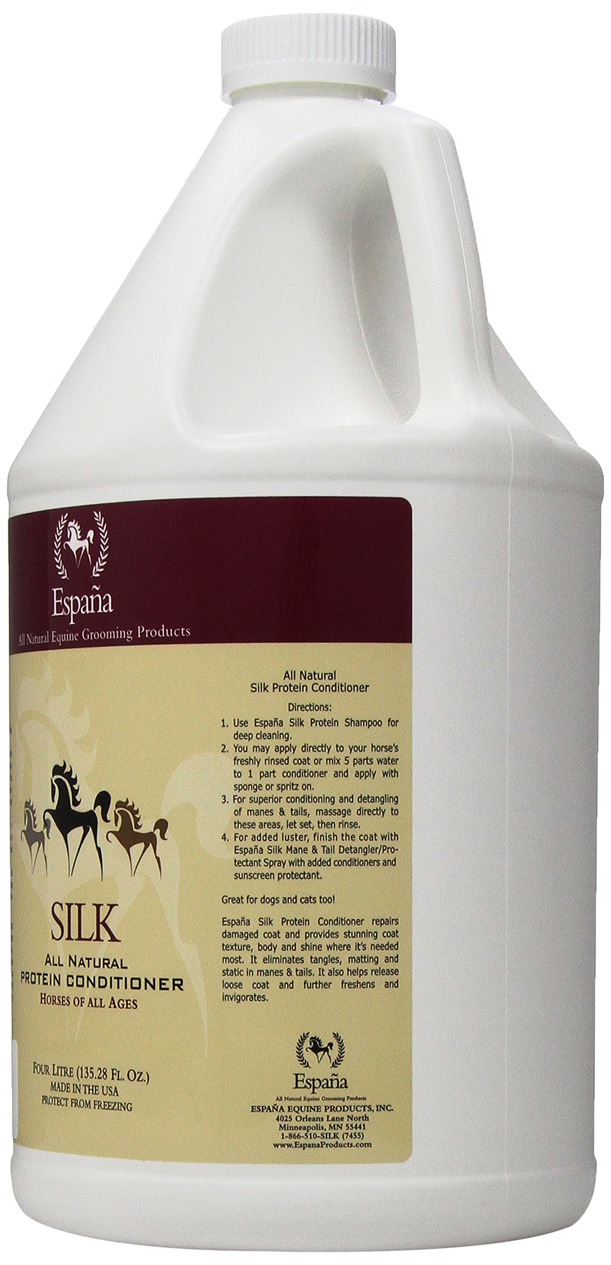Espana Silk ESP1025E Horse Silk Protein Conditioner - 135.28 oz | Deep Moisturizing & Detangling for Show Horses & Daily Care | Perfect for Competition Prep & Coat Maintenance