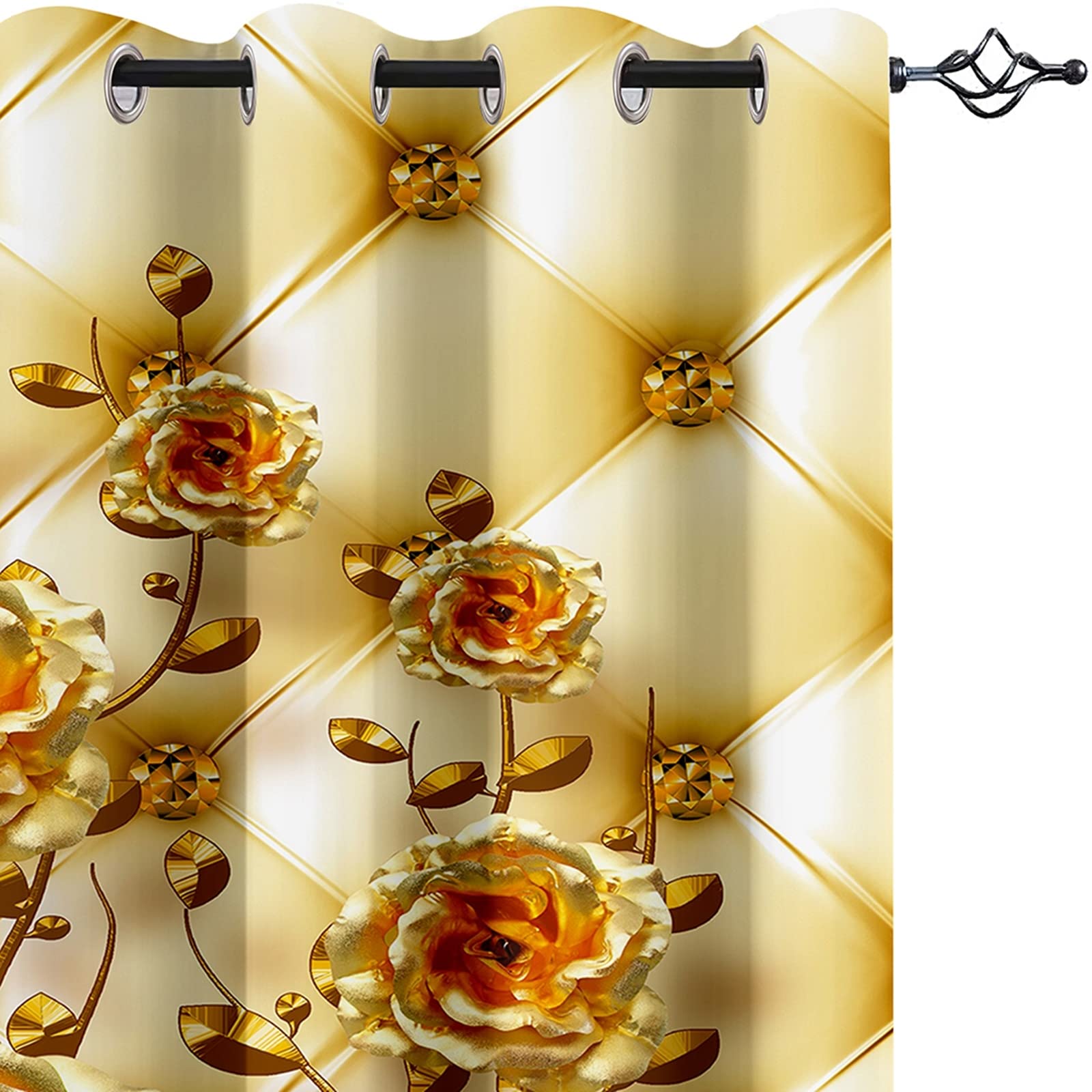 Luxury Gold Blackout Curtains for Bedroom - 104