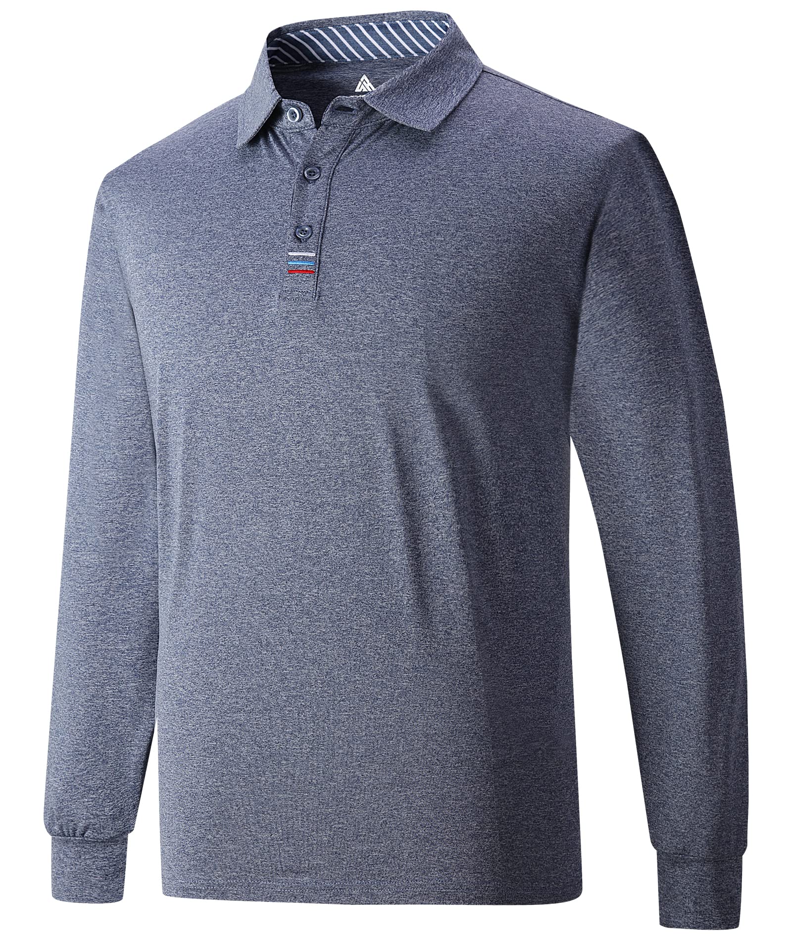 SWISSWELL Men's Long Sleeve Performance Polo Shirt - Breathable Golf & Office Wear - Perfect for Work, Golf & Casual Outings