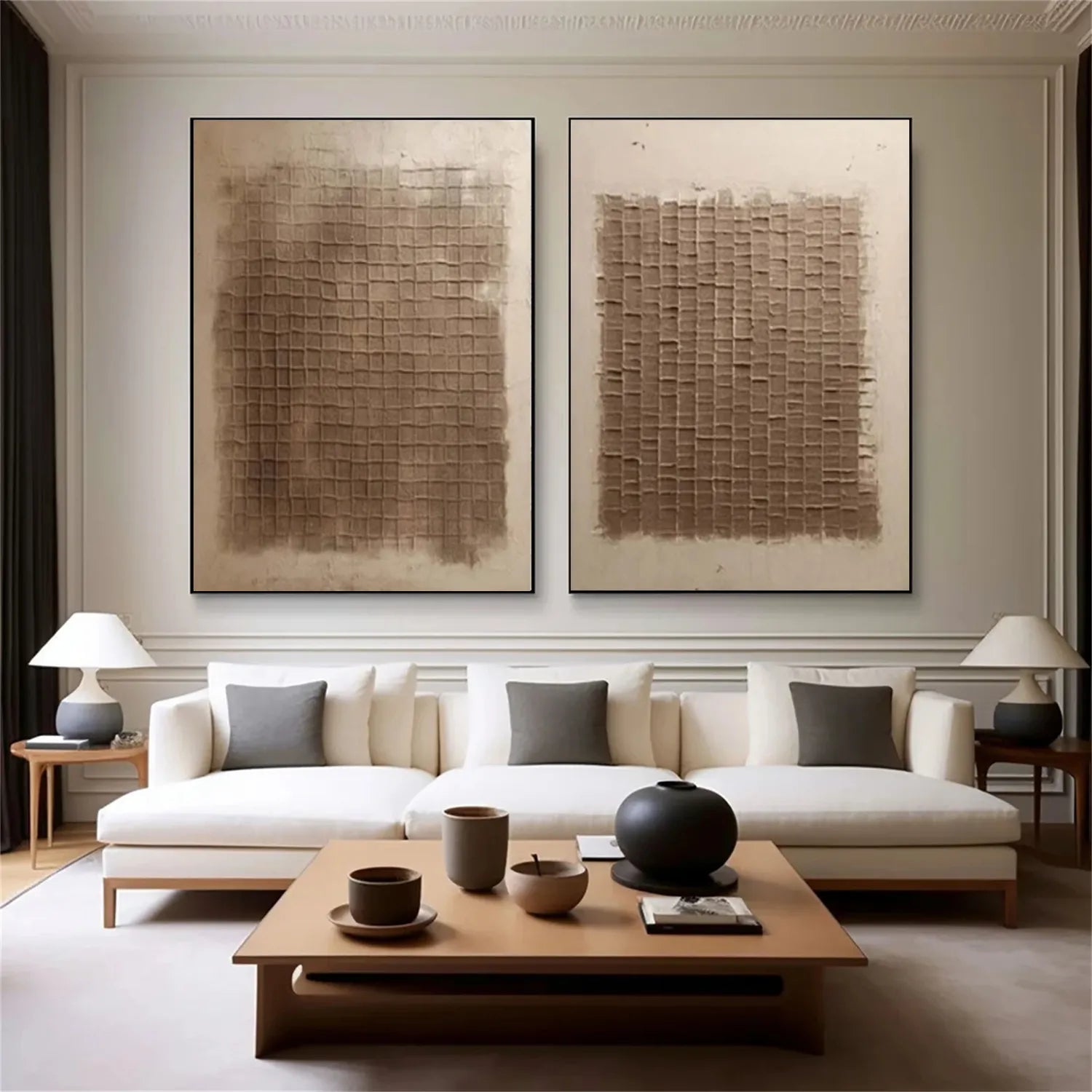 Abstract Tranquility Set of 2 Wall Art Paintings - Modern Minimalist Canvas Prints for Living Room, Bedroom & Office Decor #WS145 | Perfect for Home, Office & Gift Giving