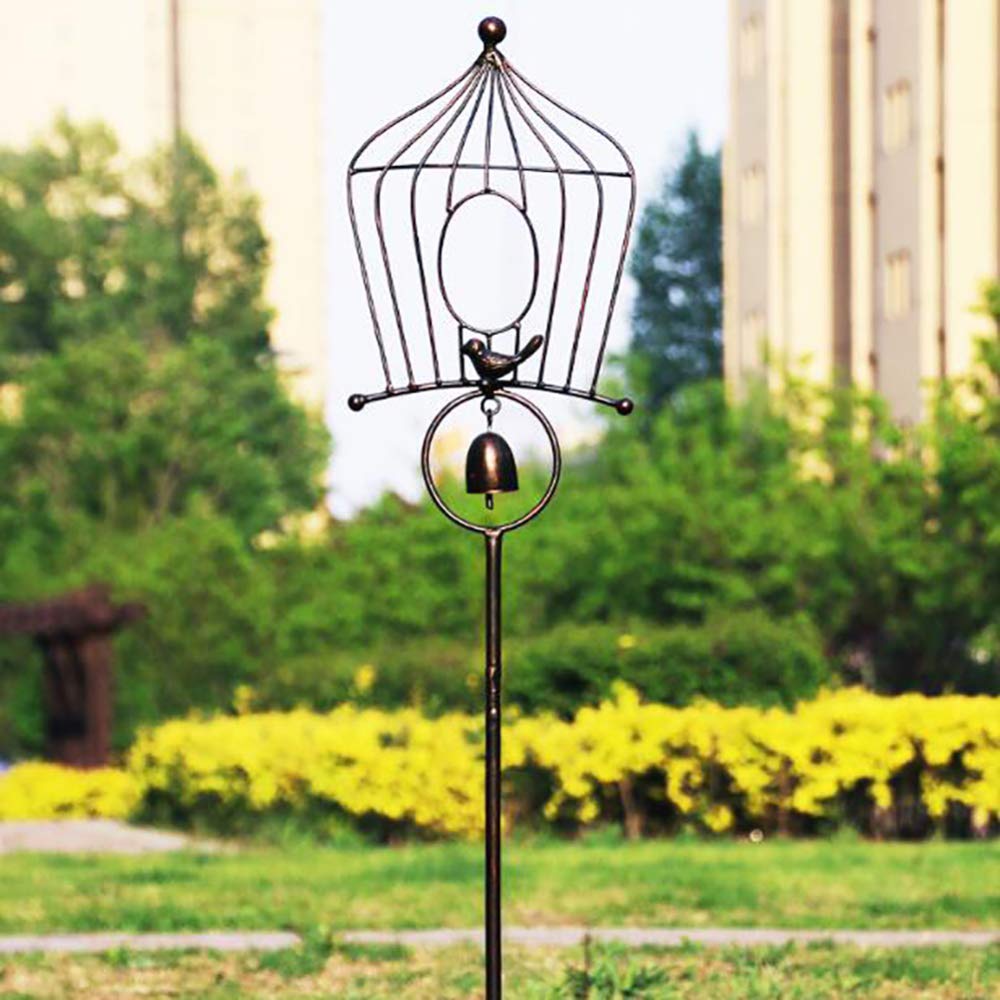Large Cast Iron Wind Chime with Rustic Bells - 35 Inch Outdoor Hanging Metal Decor for Garden, Patio & Home Welcome - Perfect for Relaxing Sounds in Backyard, Porch or Entryway