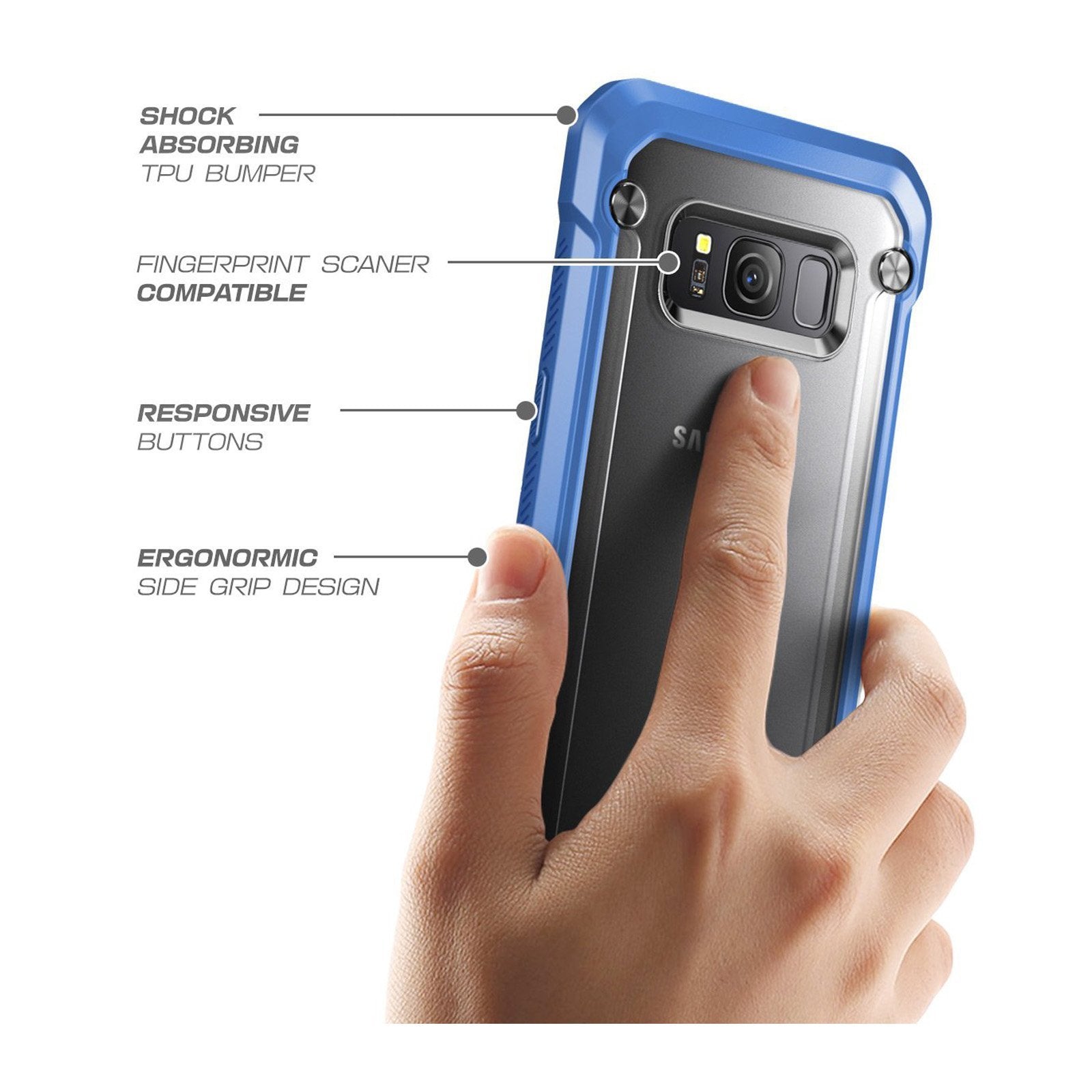 Samsung Galaxy S8 Plus Case - Unicorn Beetle Hybrid Protective Bumper Cover (Blue) - Shockproof & Slim Design for Everyday Protection | Perfect for Work, Travel & Outdoor Activities