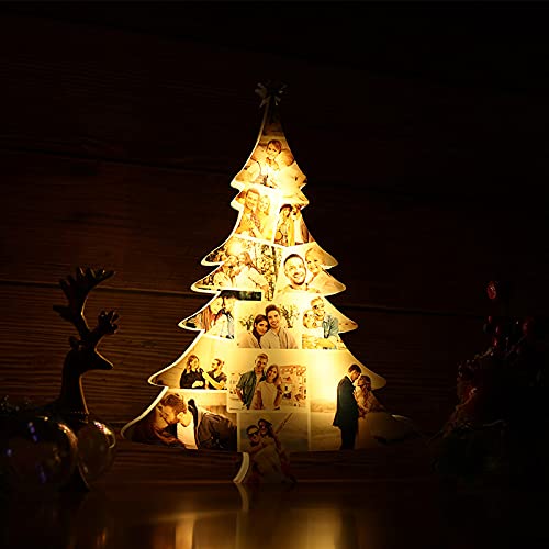 Custom 15 Photo LED Christmas Tree Lamp - Personalized USB Night Light for Home Decor, Holiday Parties & Wedding Decorations | Perfect for Bedroom, Nursery, Christmas Tree & Gift Giving