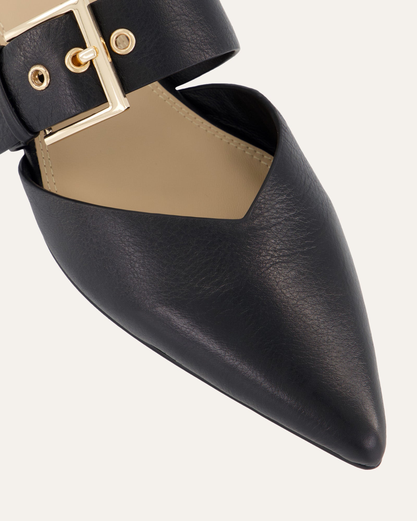 NEELA Black Leather Dress Flats - Comfortable & Stylish Women's Shoes for Work, Office & Formal Occasions