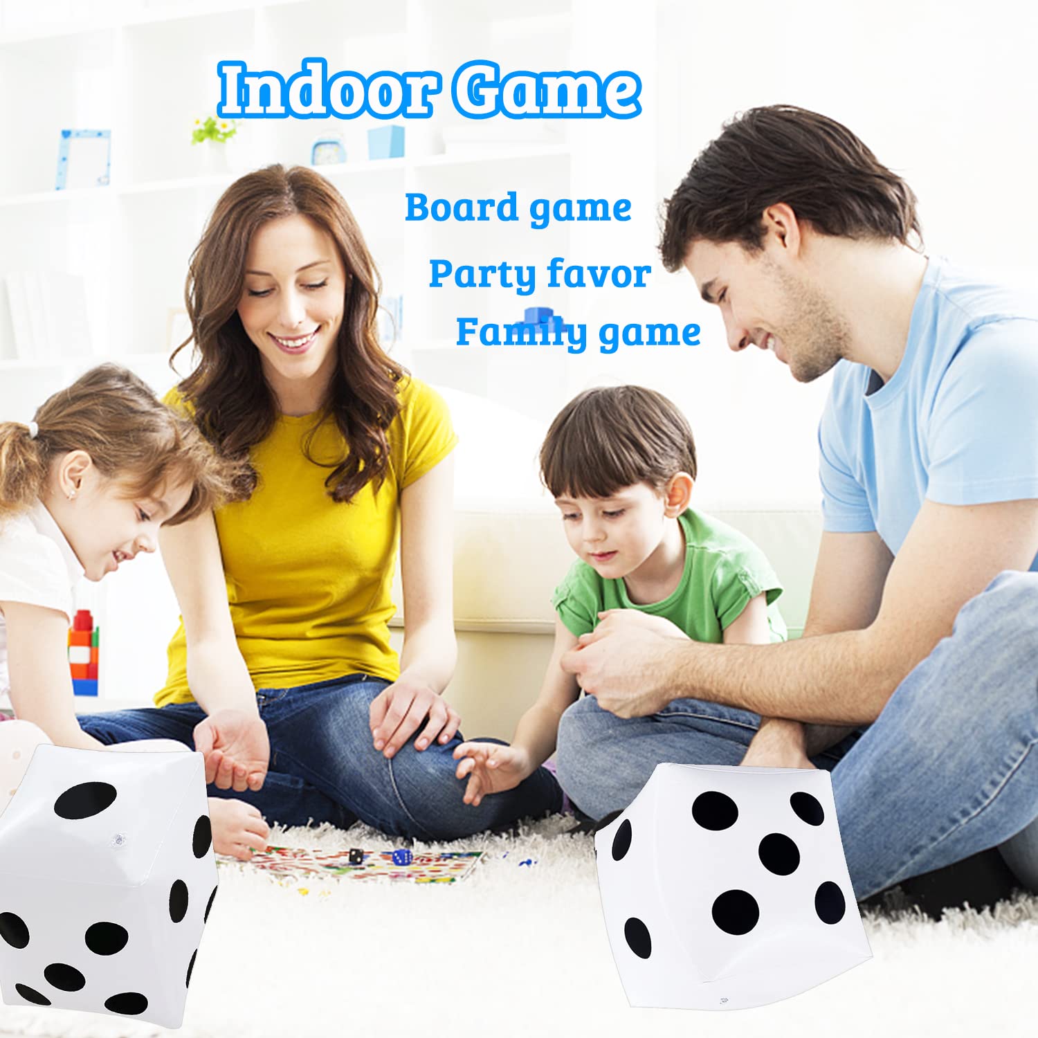 3 Pack 13 Inch Jumbo Inflatable Dice Set - Giant Fun Inflatable Dice for Indoor & Outdoor Games, Board Games, Pool Parties, Backyard Activities - Perfect for Family Game Night, Beach Parties and Yard Games