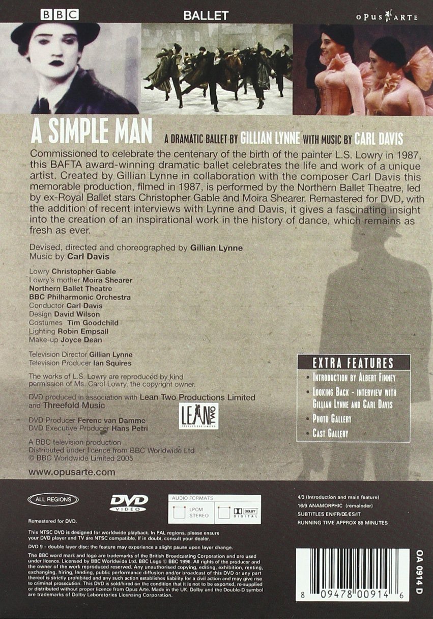 Carl Davis - A Simple Man / Northern Ballet Theatre [DVD] - Classical Ballet Performance for Home Entertainment & Gift Giving