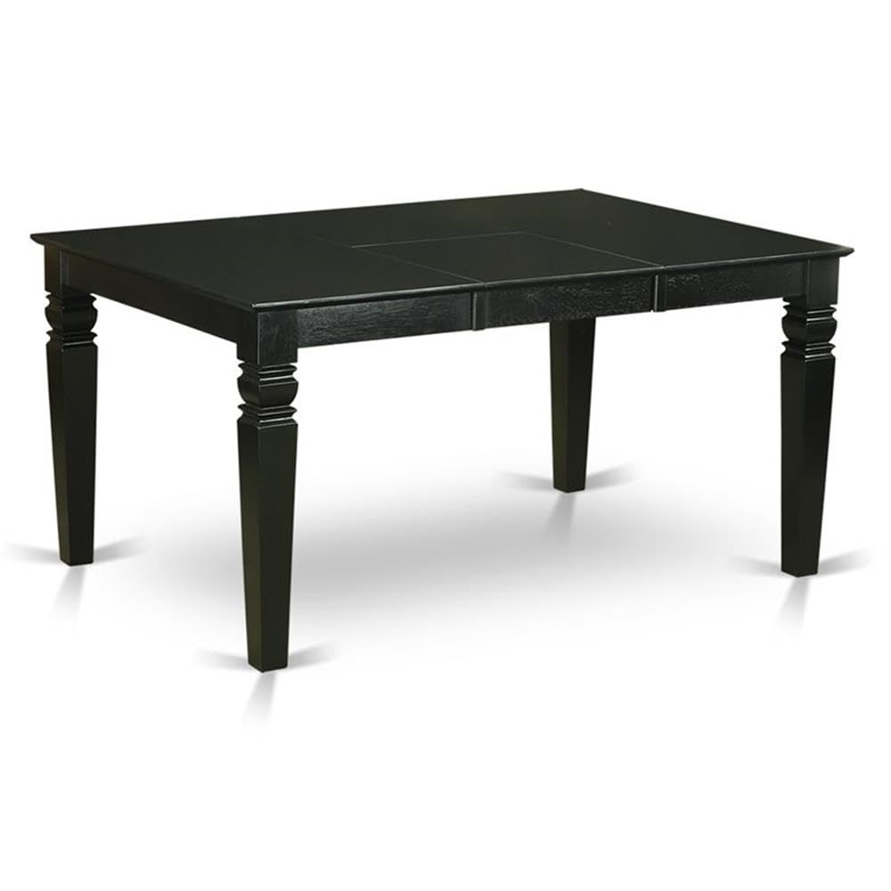 East West Furniture 5-Piece Dining Set with Butterfly Leaf Table & 4 Chairs, 42x60 Inch, Black - Perfect for Small Kitchens, Breakfast Nooks & Compact Dining Spaces