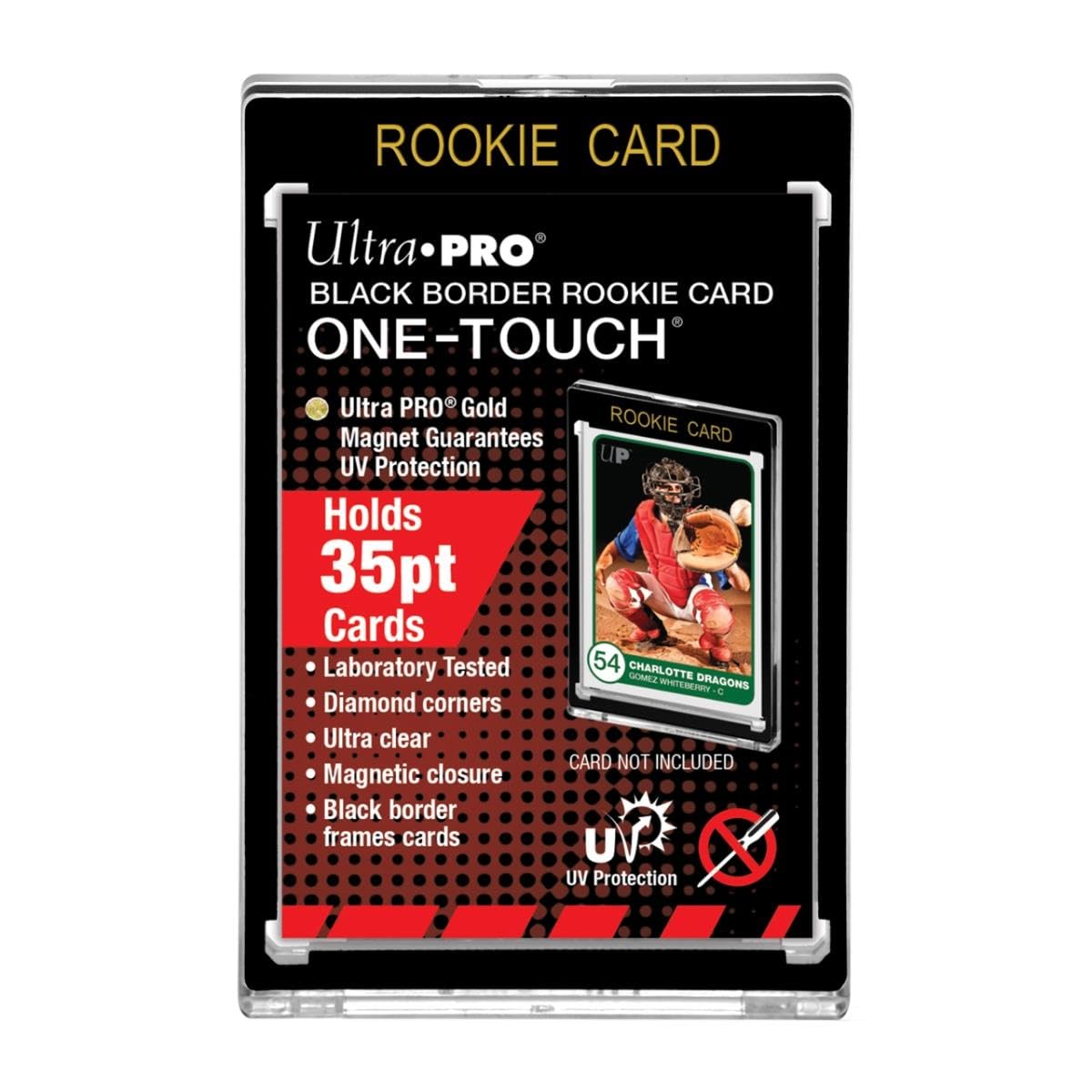 Ultra Pro Rookie Card Black Border One-Touch Magnetic Card Holder 35pt - Perfect for Sports Trading Cards, Collectibles & Graded Cards Protection