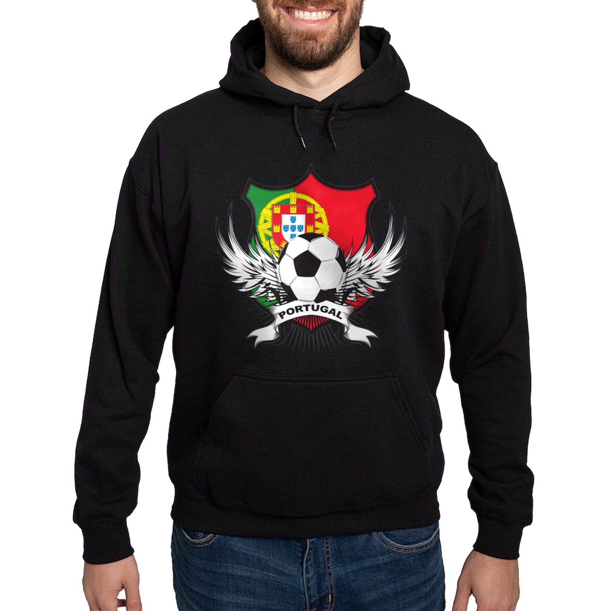 Portugal Soccer Hoodie for Men - Dark Regular Fit Pullover Hooded Sweatshirt | Comfortable & Stylish for Fans, Games, and Casual Wear