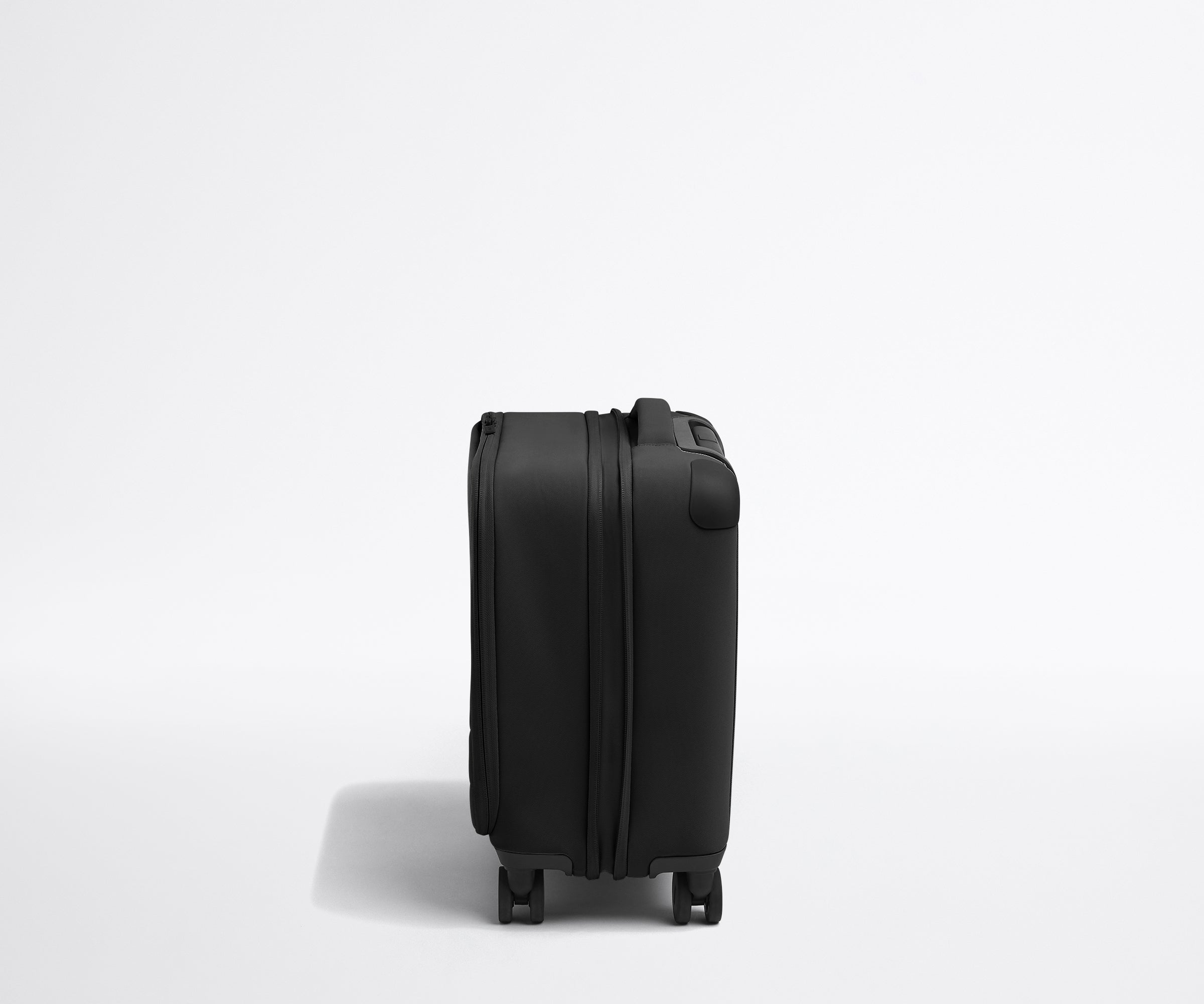 Jet Black Softside Compact Carry On Luggage - Lightweight & Durable for Air Travel, Business Trips & Weekend Getaways