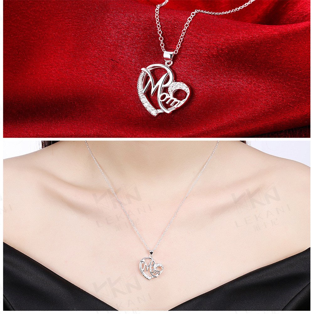 ShiQiao Sterling Silver Heart Pendant Necklace for Women - Thoughtful Birthday Gift for Mom, Mother's Day Present - Perfect for Special Occasions & Everyday Elegance