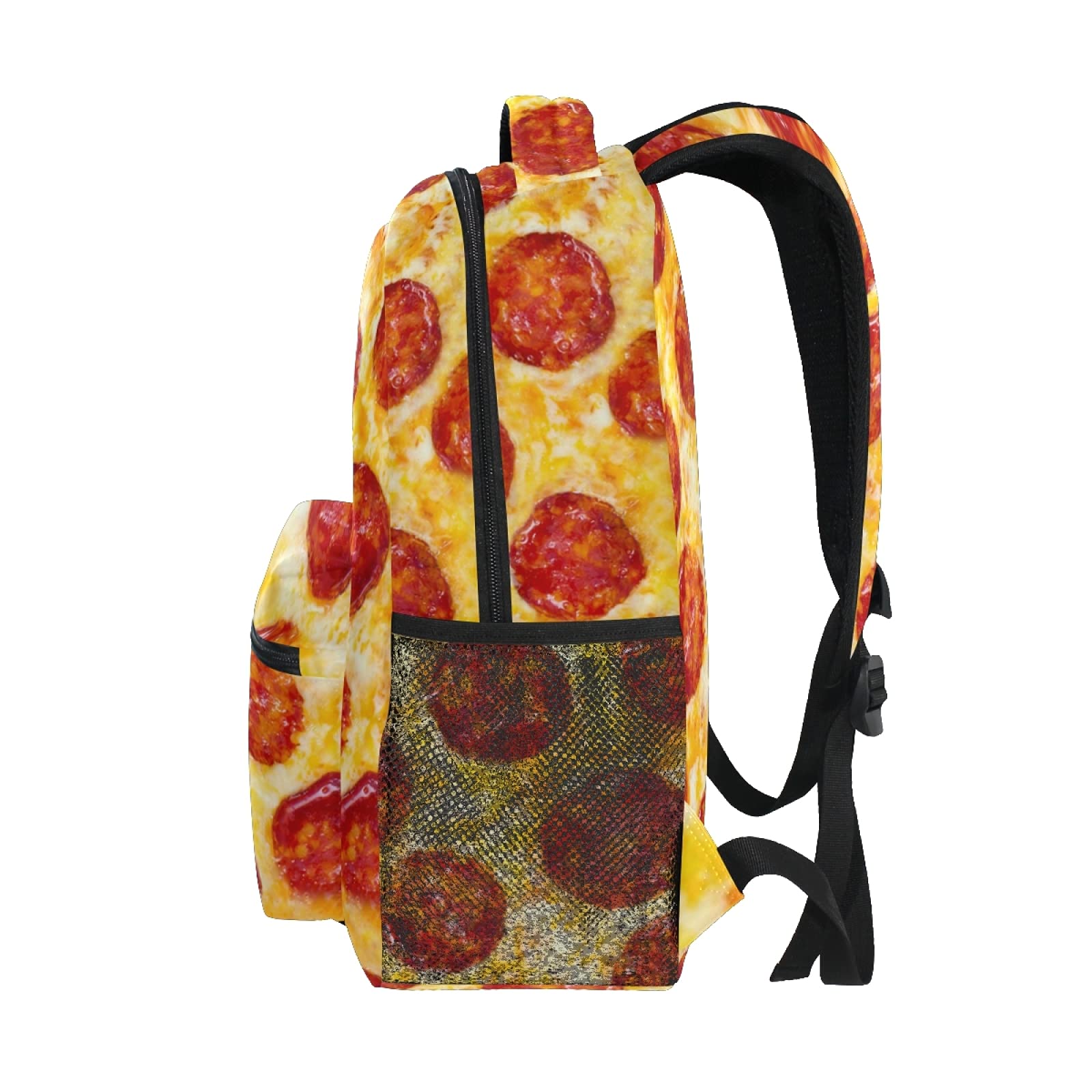 ALAZA Pepperoni Pizza Print Unisex Backpack - Stylish School Bag, Travel Laptop Bag & Casual Daypack for College, Work & Outdoor Adventures