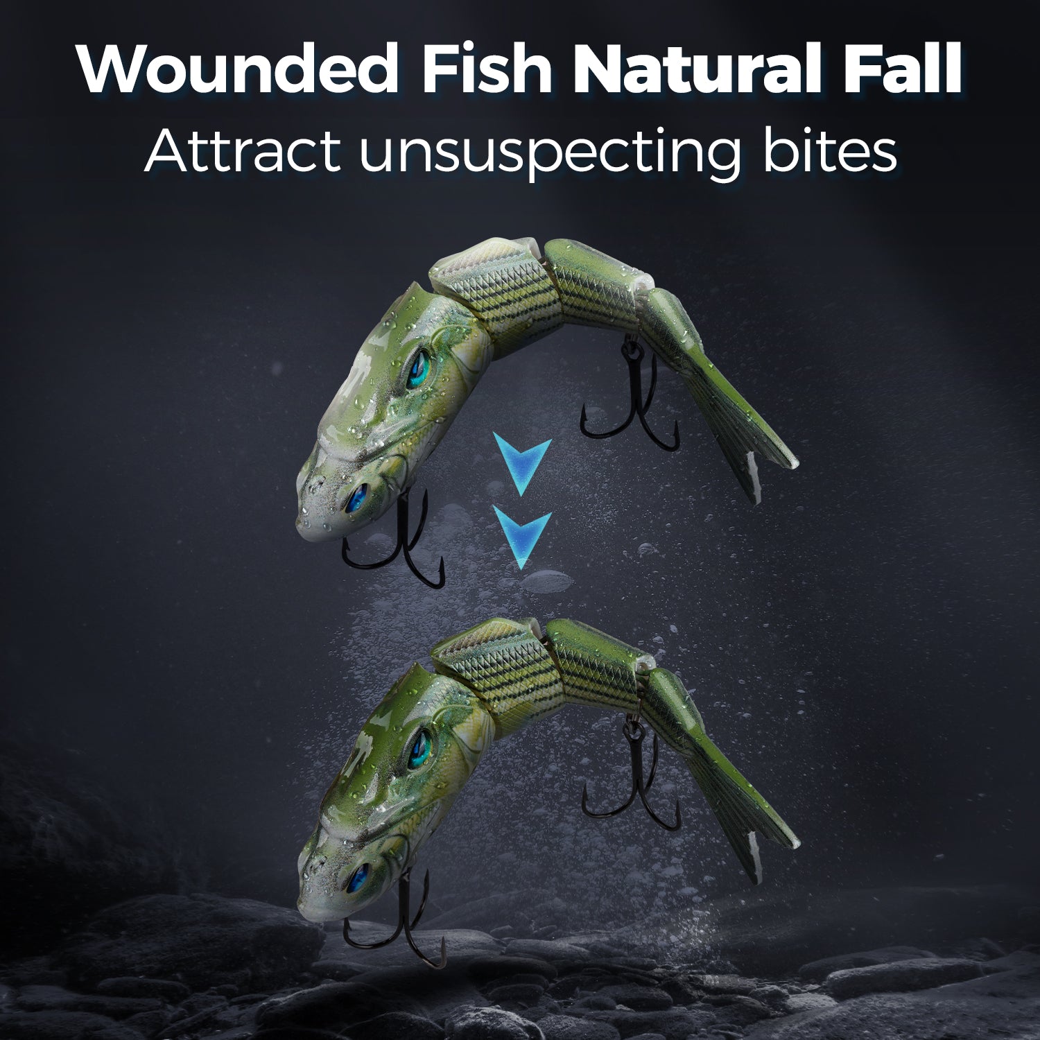Premium M1 Metal Jointed Swimbait - Realistic Fishing Lure for Bass, Pike & Saltwater - Slow Sink Action for Deep Water & Shore Fishing