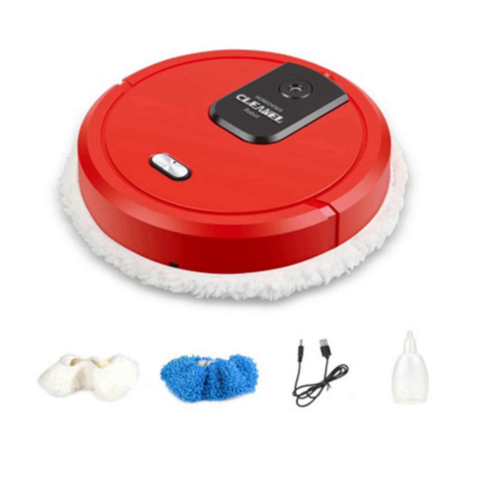 Smart Robot Vacuum Cleaner with Sweeping & Mopping Function - Dry/Wet Mop, Strong Suction, Humidifying for Hardwood Floors & Carpets | Ideal for Pet Hair, Dust & Daily Home Cleaning (Red)
