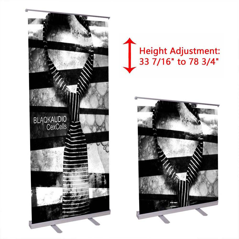 TheLAShop 32 x 79 Inch Retractable Banner Stand - Portable Telescopic Roll Up Display for Trade Shows, Events & Retail Advertising