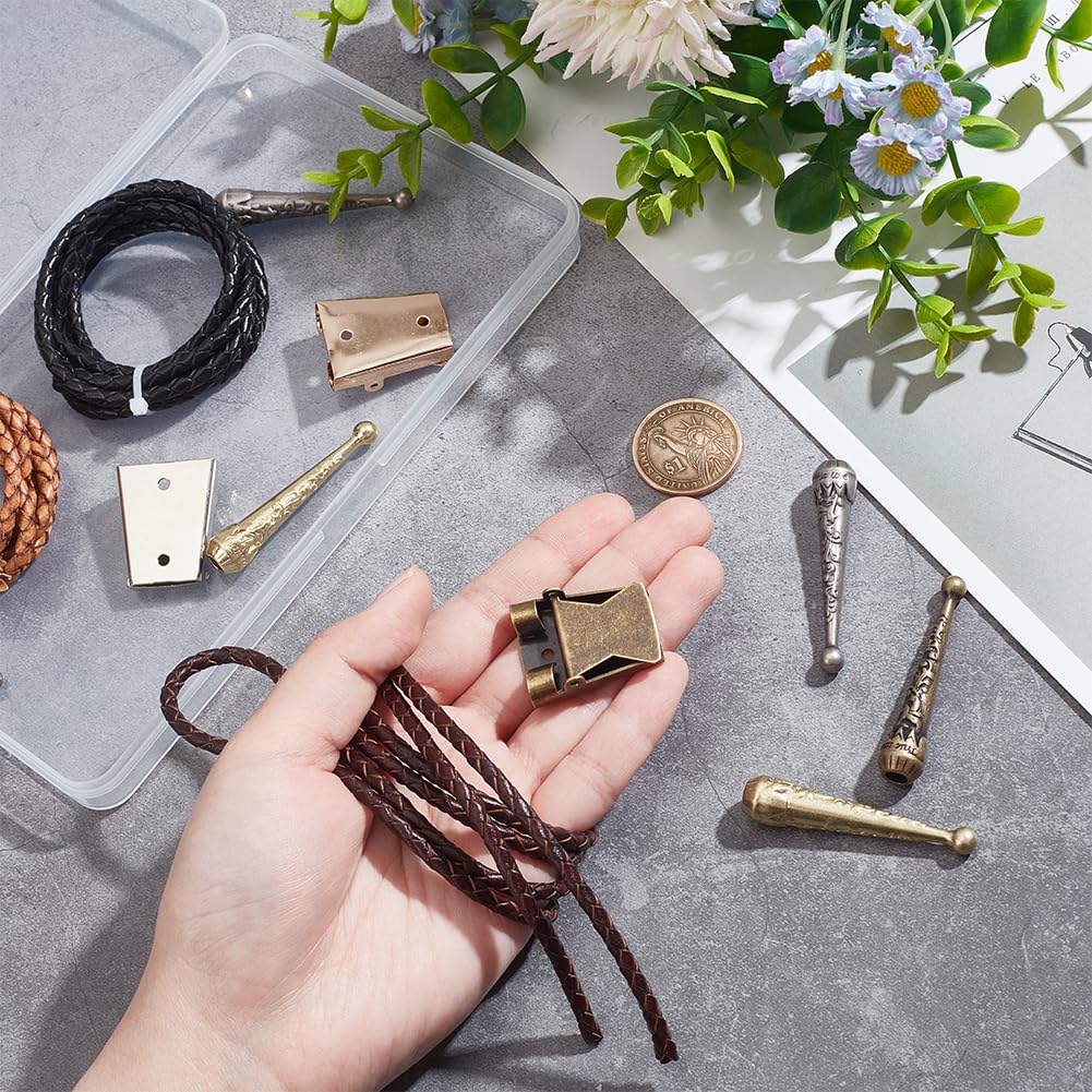 NBEADS Bolo Tie Making Kit - DIY Western Necklace Craft Set with Alloy Cord Ends & Iron Slides for Men & Women - Perfect for Cowboy Costumes, Western Parties, and Country Music Events