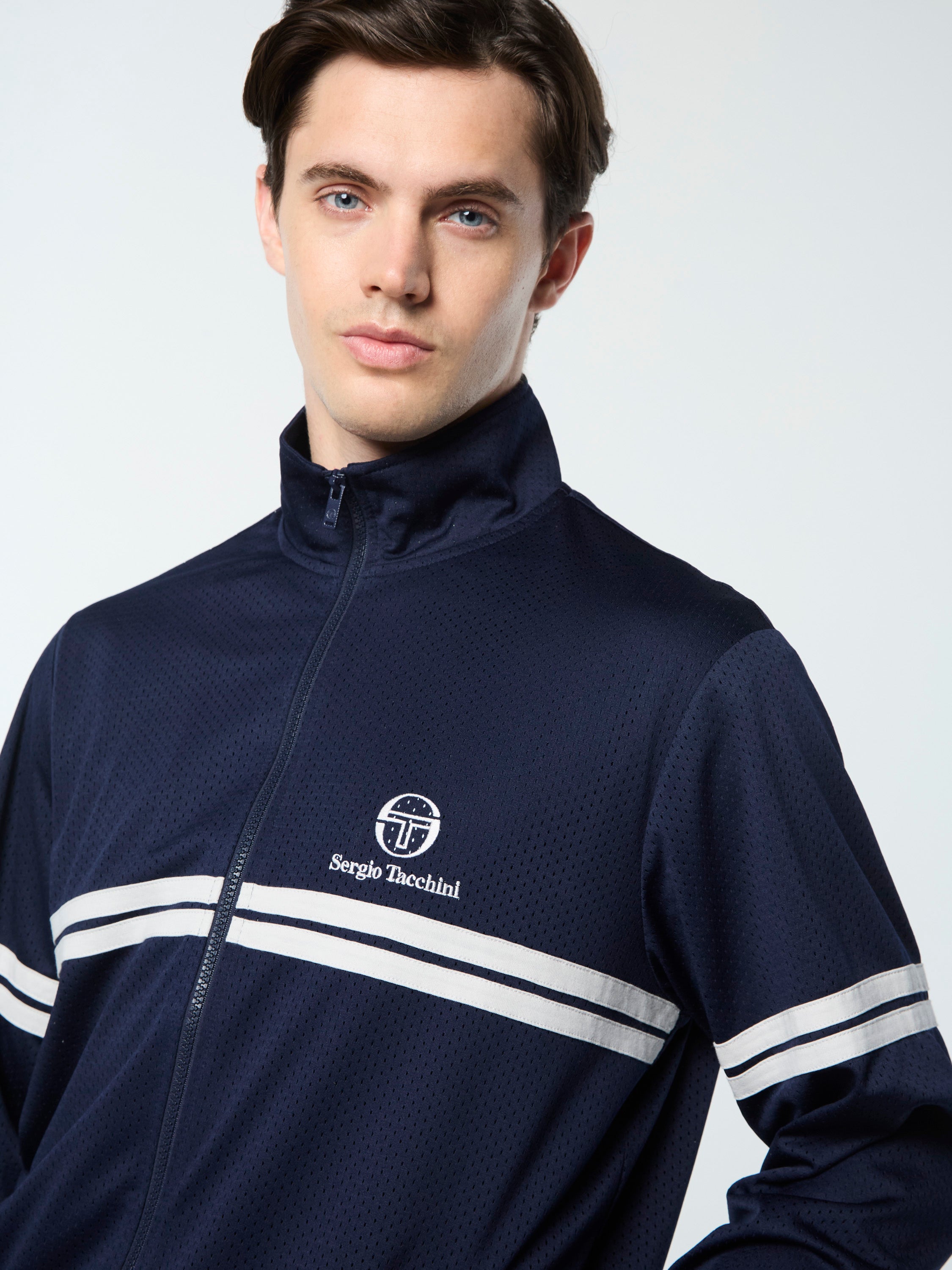 Arturo Mesh Track Jacket - Lightweight Breathable Running Jacket for Men, Maritime Blue/Quiet Gray - Perfect for Jogging, Gym Workouts & Outdoor Sports