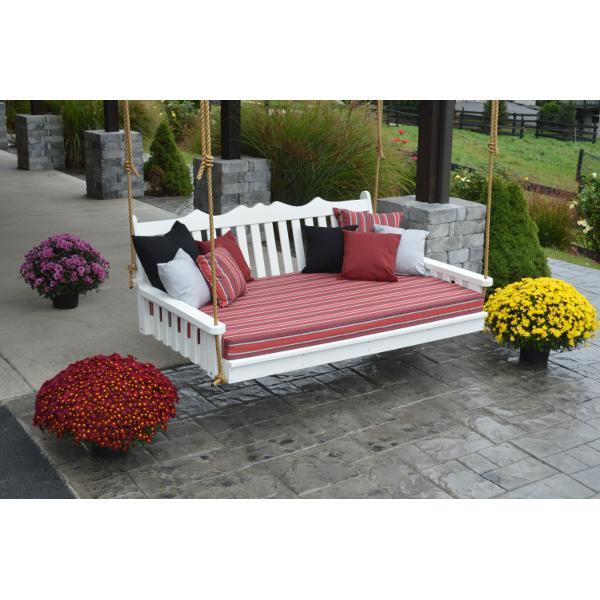 Poly Royal English Swing Bed - Outdoor Patio Hanging Swing Chair with Stand, Perfect for Garden, Porch, and Backyard Relaxation