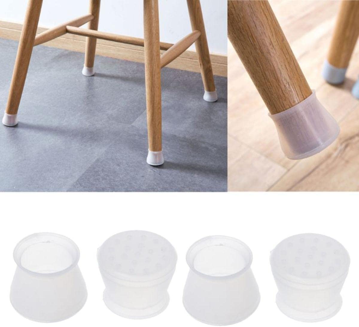 Non-Slip Chair Pads 4-Pack - Silicone Chair Leg Caps, Furniture Floor Protectors for Hardwood & Tile - Anti-Scratch Table & Chair Feet Covers for Home, Office, Restaurant Use