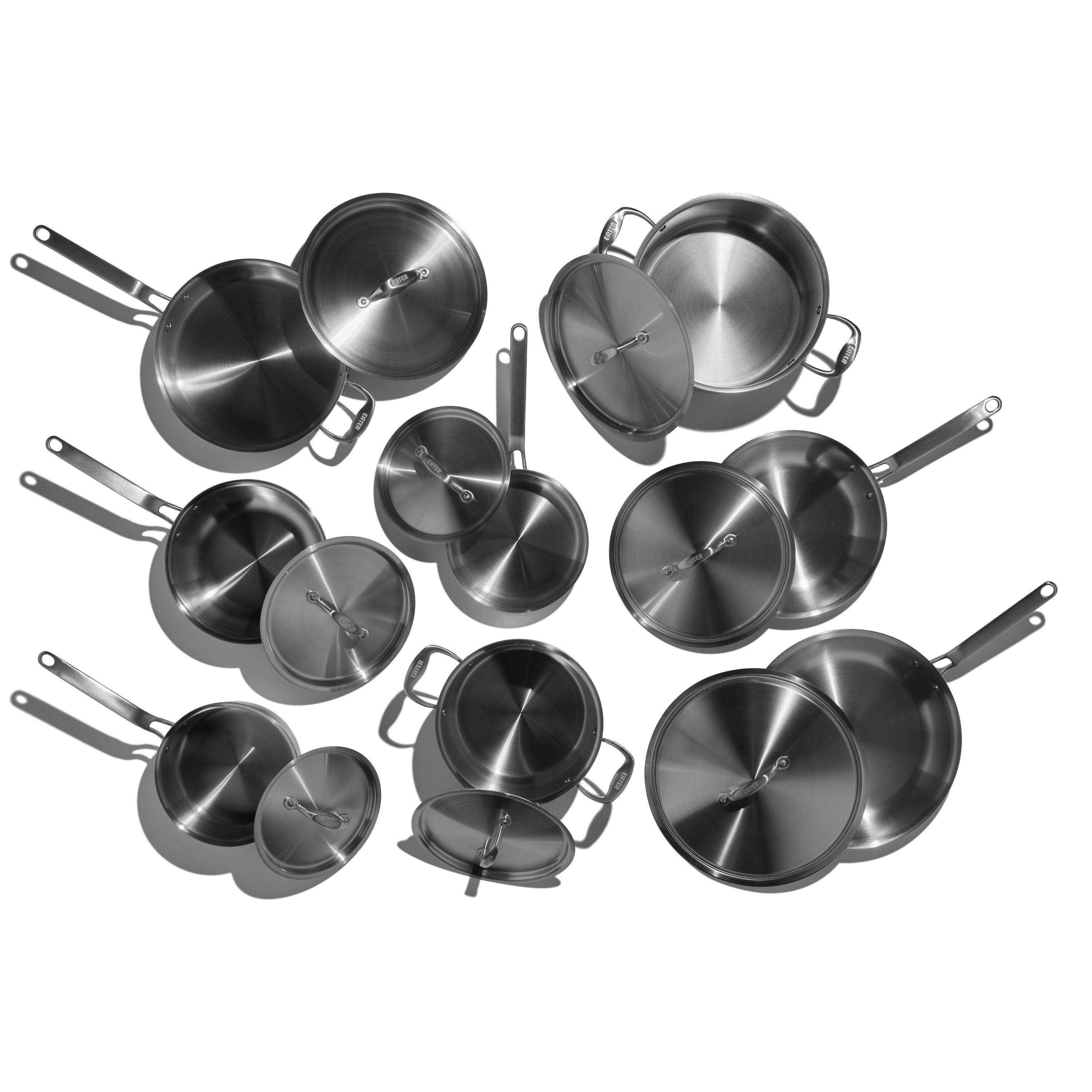 Heritage Steel 16-Piece Complete Kitchen Cookware Set - Nonstick Pots and Pans for Cooking, Baking & Serving - Perfect for Home Chefs & Professional Kitchens