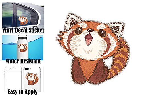 Adorable Red Panda Baby Sketch - Kawaii Animal Cartoon Vinyl Sticker (8 Inches Wide, Single) - Perfect for Laptops, Water Bottles & Scrapbooking