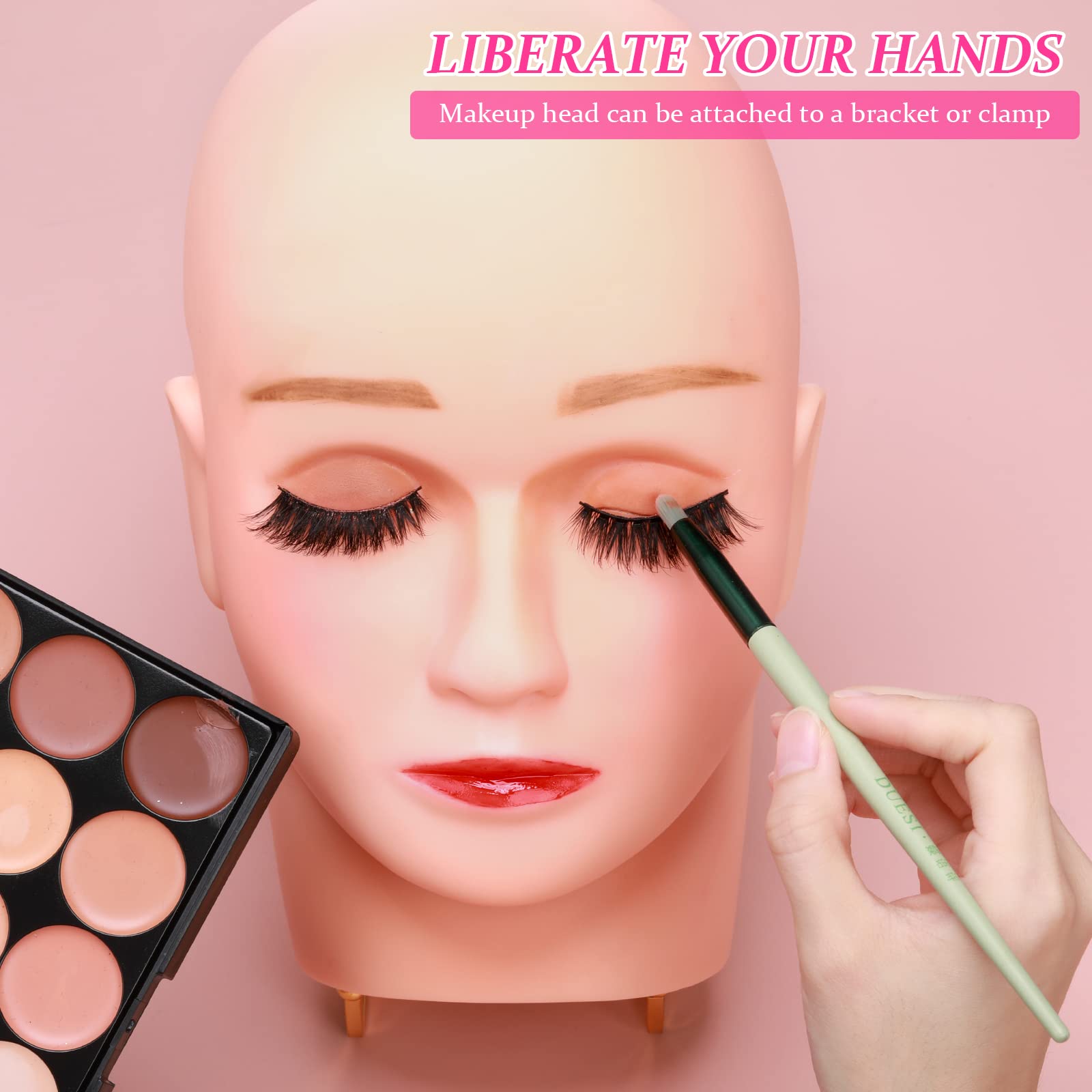 6 Pcs White Silicone Lash Mannequin Heads for Eyelash Extension, Makeup Training & Esthetics Practice - Ideal for Salon, Spa & Beauty School Use