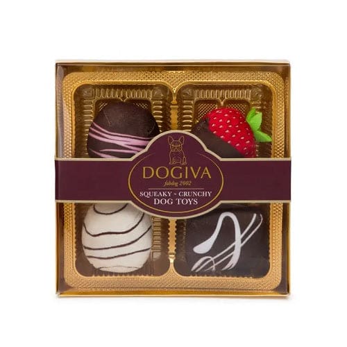 Dogiva Chocolate Box Dog Toy - Chew-Resistant Plush Treat Toy for Small & Medium Dogs - Perfect for Playtime, Training & Gifting