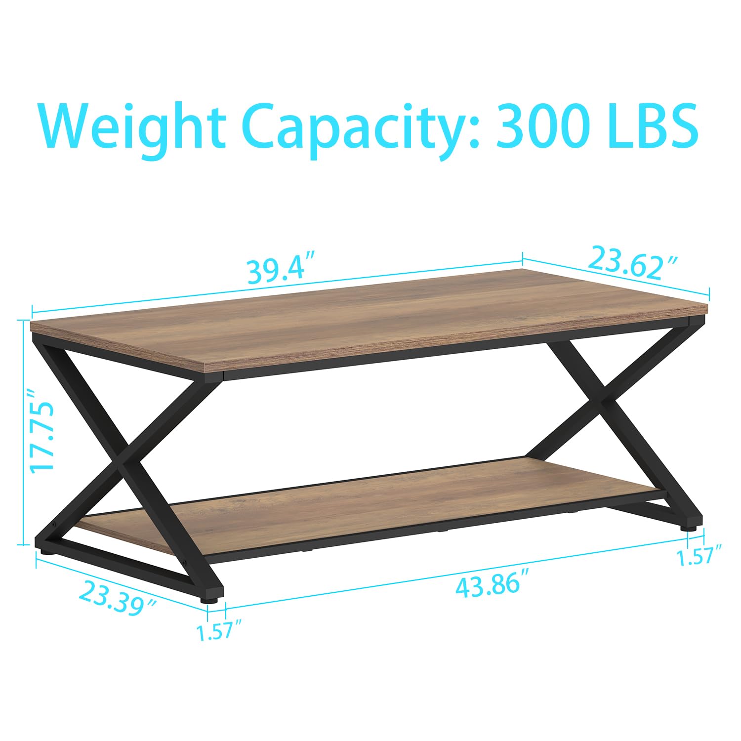 HSH Rustic Farmhouse Coffee Table - 39