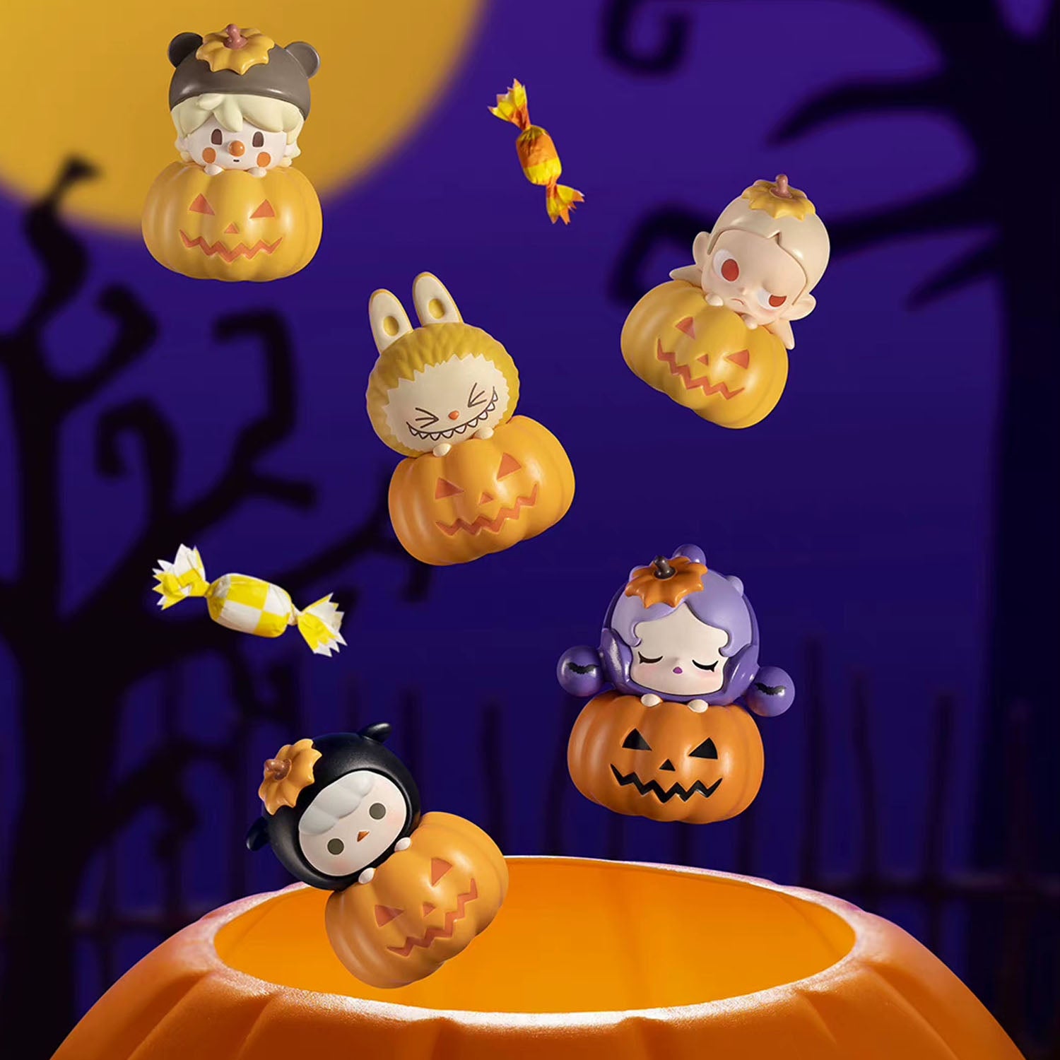 POP BEAN Pumpkin Halloween Series - Cute & Spooky Decor for Halloween Party, Home, Office, and Outdoor Decorations