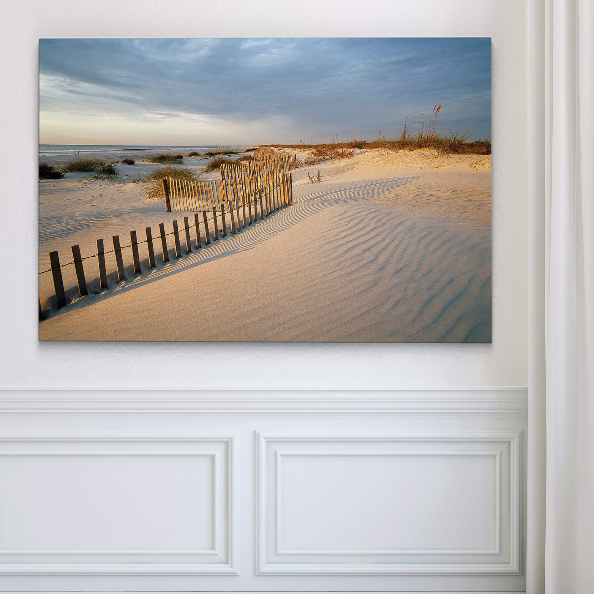Renditions Gallery Sunset Huntington Horizon Canvas Wall Art - Modern Home & Office Décor for Living Room, Bedroom - 32x48 Inches - Perfect for Coastal & Nature Inspired Interior Design