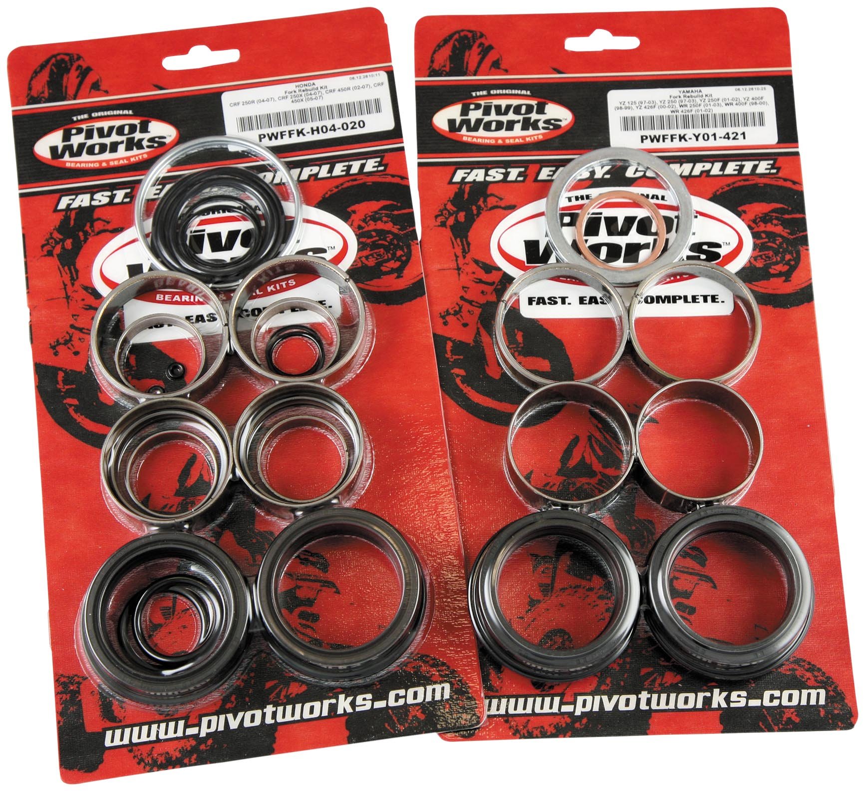 Pivot Works Fork Seal and Bushing Kit for Suzuki RM125 2000 / RM250 2000 - PWFFK-S08-020 | Dirt Bike Front Fork Repair | Off-Road Motorcycle Maintenance