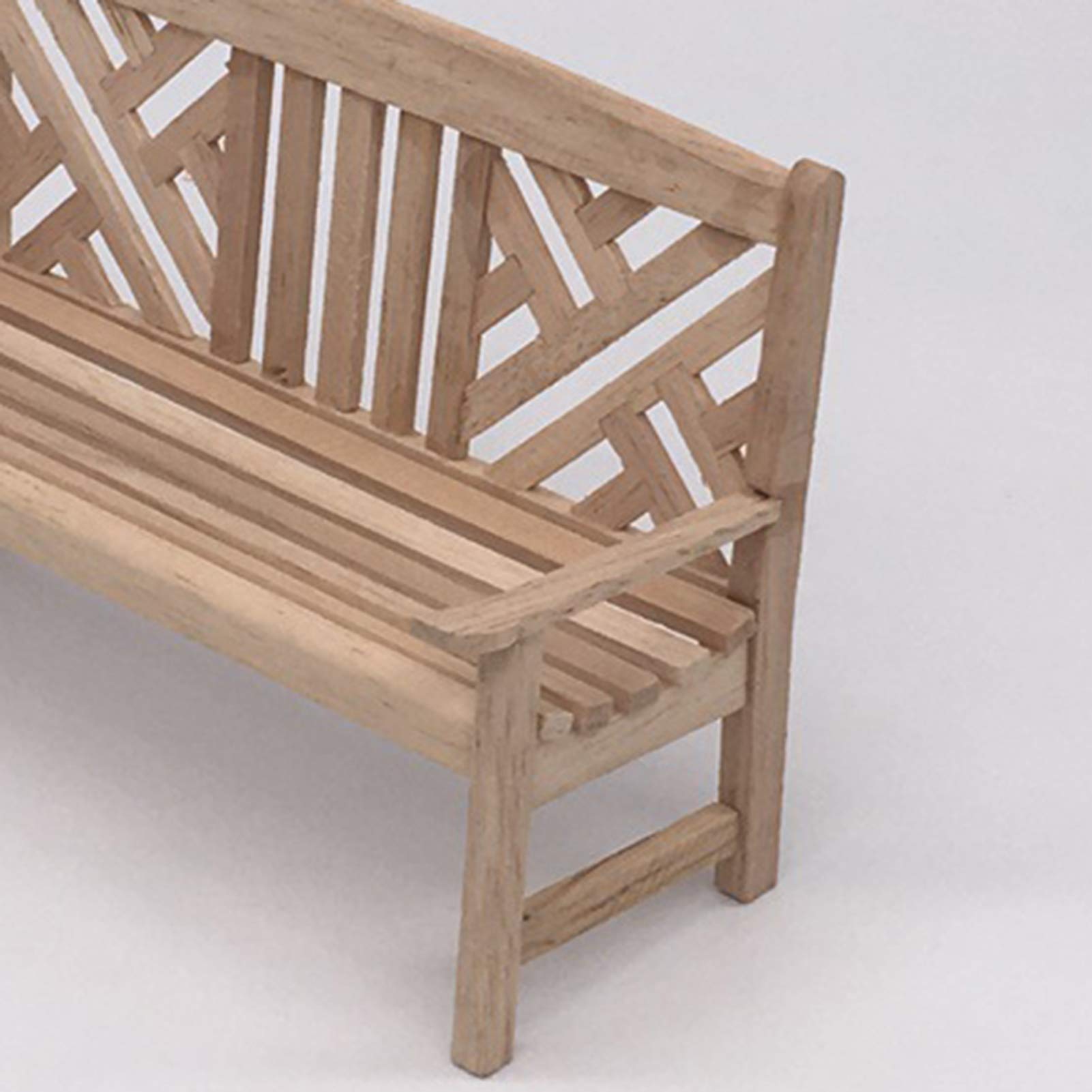 1/12 Scale Dollhouse Porch Armchair & Long Bench - Wooden Miniature Furniture for 1:12 Scale Dollhouse - Perfect for Kids Play, Collectors & DIY Miniature Scenes - Kids Gift & Home Decor Accessory