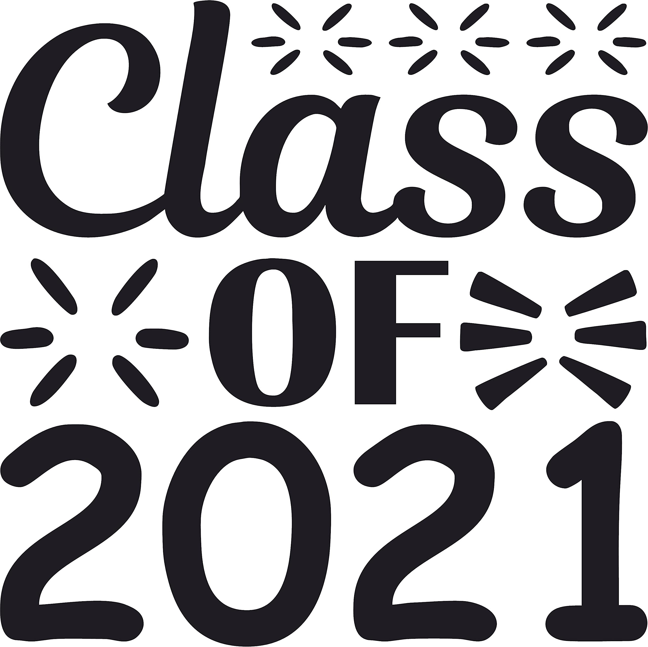 SEC Apparel Graduation Iron-On Decal Patch Transfers for T-Shirts - Class of 2021 Graduation Year Emblem (30-Pack) - Perfect for DIY Graduation Gifts, School Spirit Wear & Memory Keepsakes