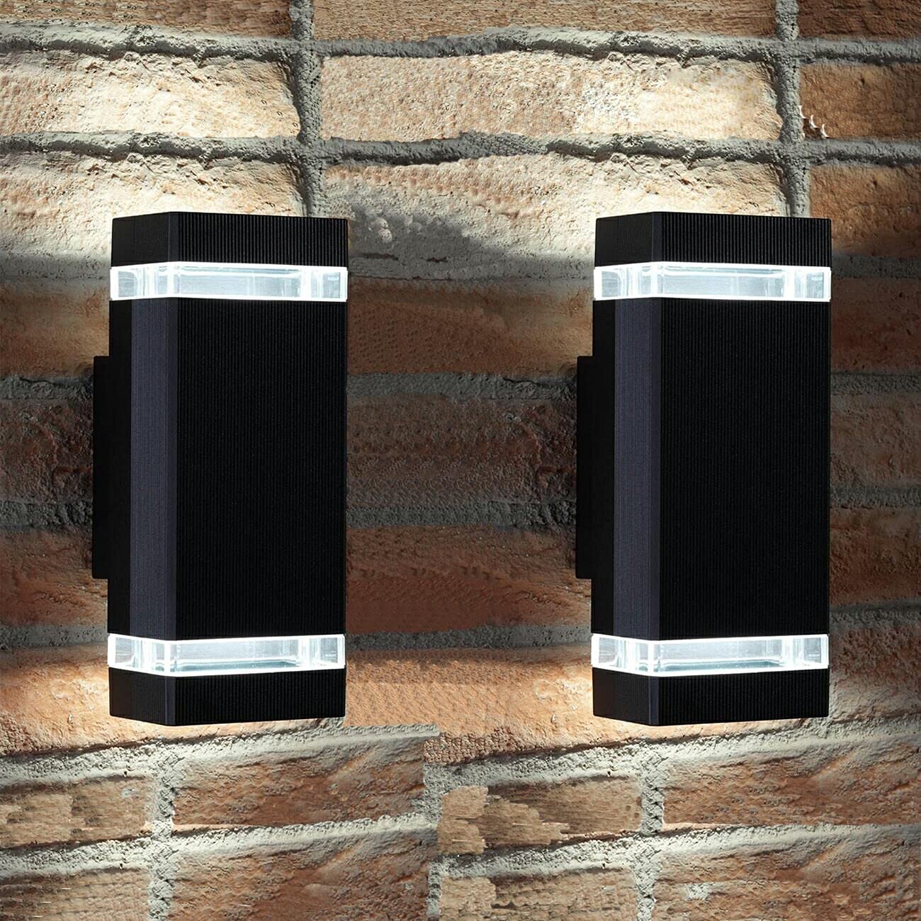 Modern LED Outdoor Wall Lights - Dusk to Dawn Waterproof Aluminum Lighting Fixtures (5000K, ETL Listed) - Up Down Wall Mount Light for Porch, Patio, Front Door - Perfect for Home Exterior, Garden, and Pathway Illumination