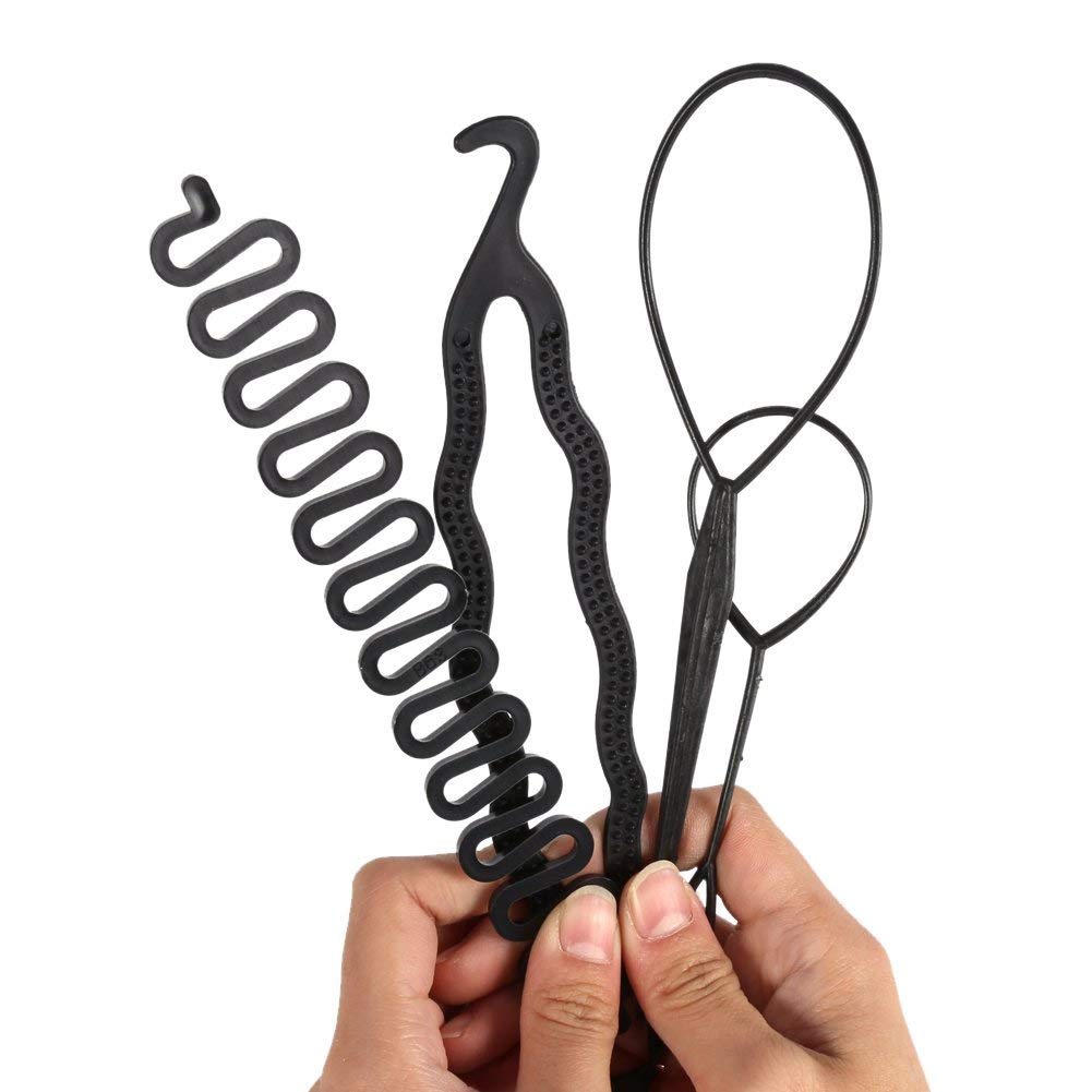 GuruEmbellish Hair Bun Maker & Braiding Styling Disk - 4Pcs DIY Hair Twist Tool Set for Quick Updos, Messy Buns & Braided Hairstyles | Perfect for Weddings, Parties & Everyday Styling