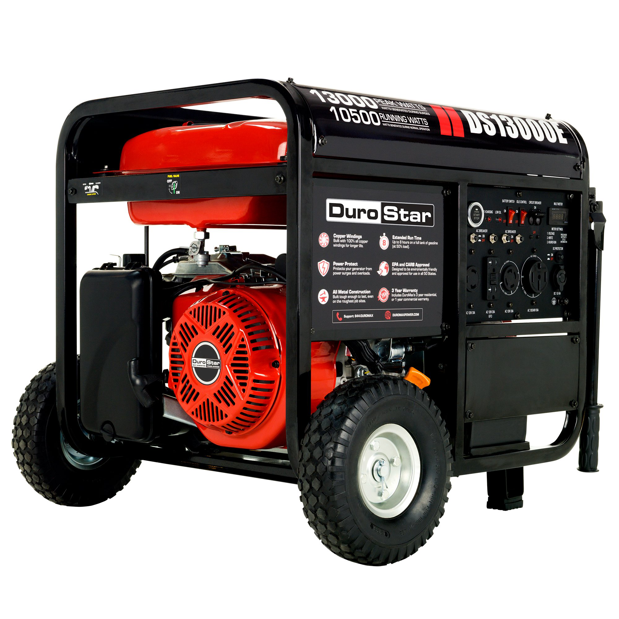 13,000W Portable Gasoline Generator - Powerful Backup for Home, Camping & Emergency Power Outages